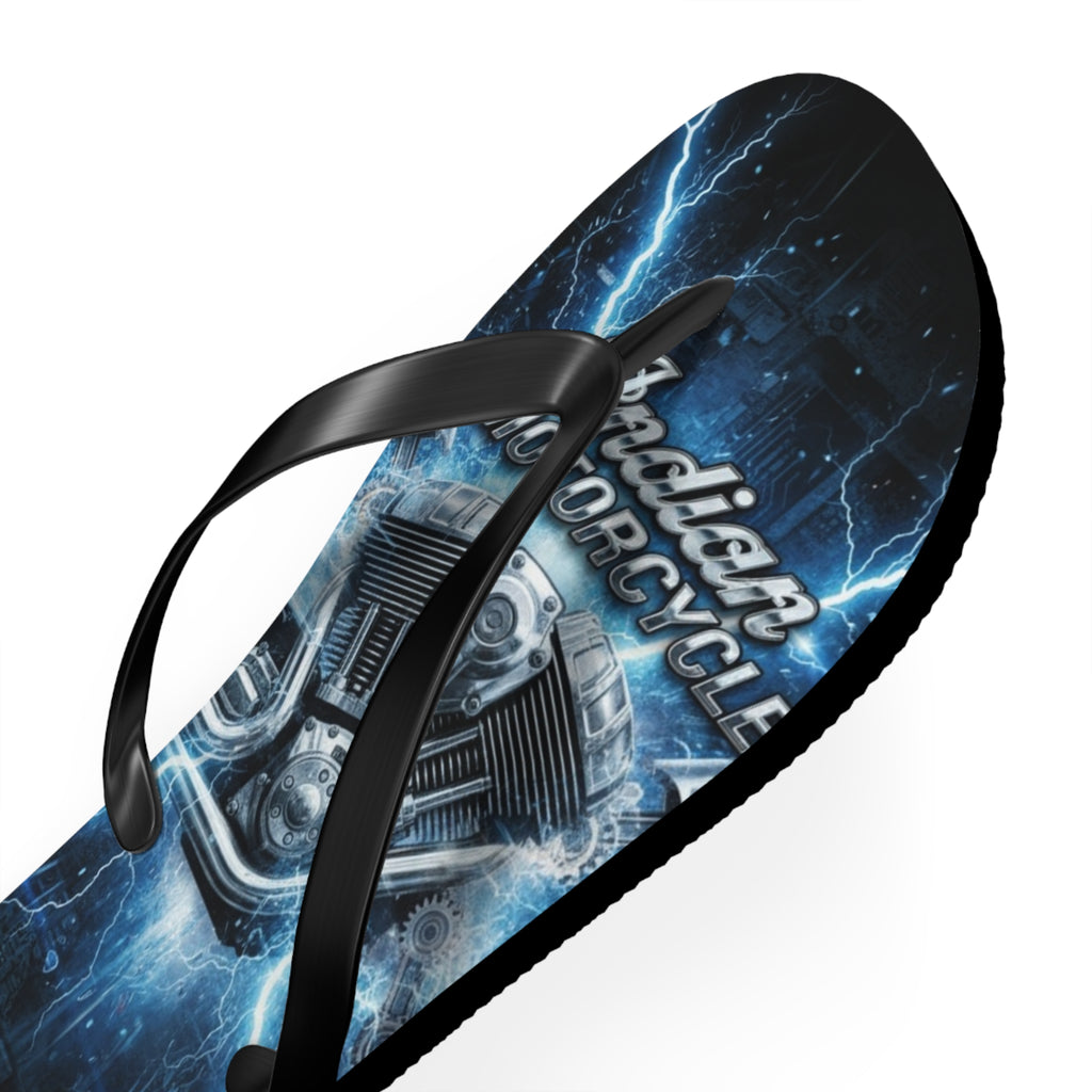 Electric Skull Flip Flops – Men’s Biker Beach Sandals