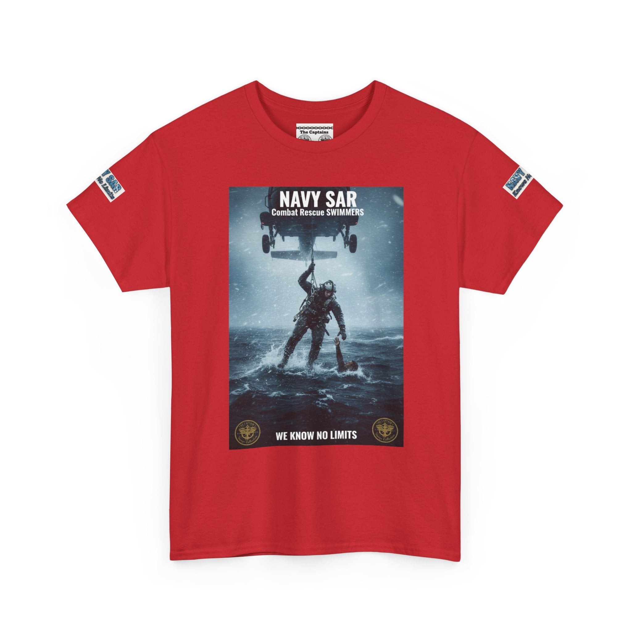 Navy SAR Combat Rescue Swimmers T‑Shirt — "We Know No Limits"