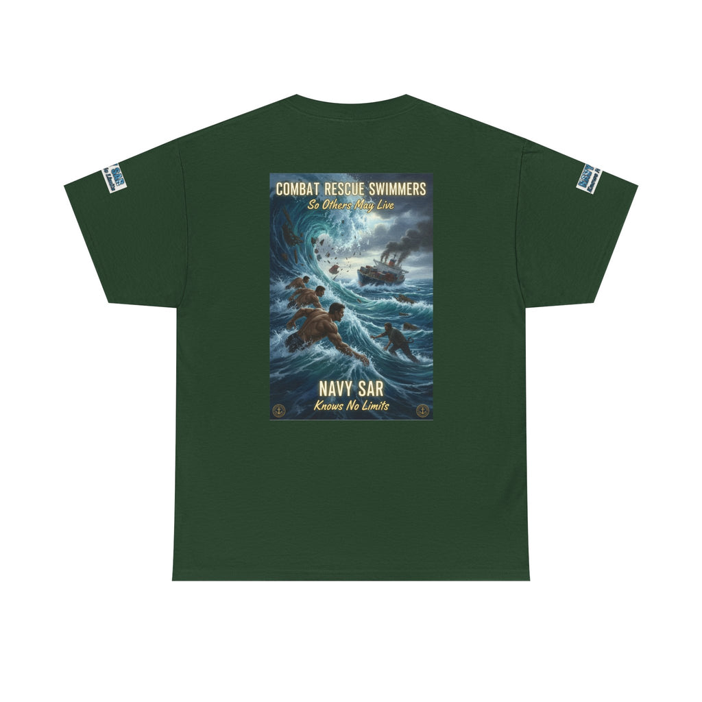 Navy SAR Combat Rescue Swimmers T‑Shirt — "We Know No Limits"