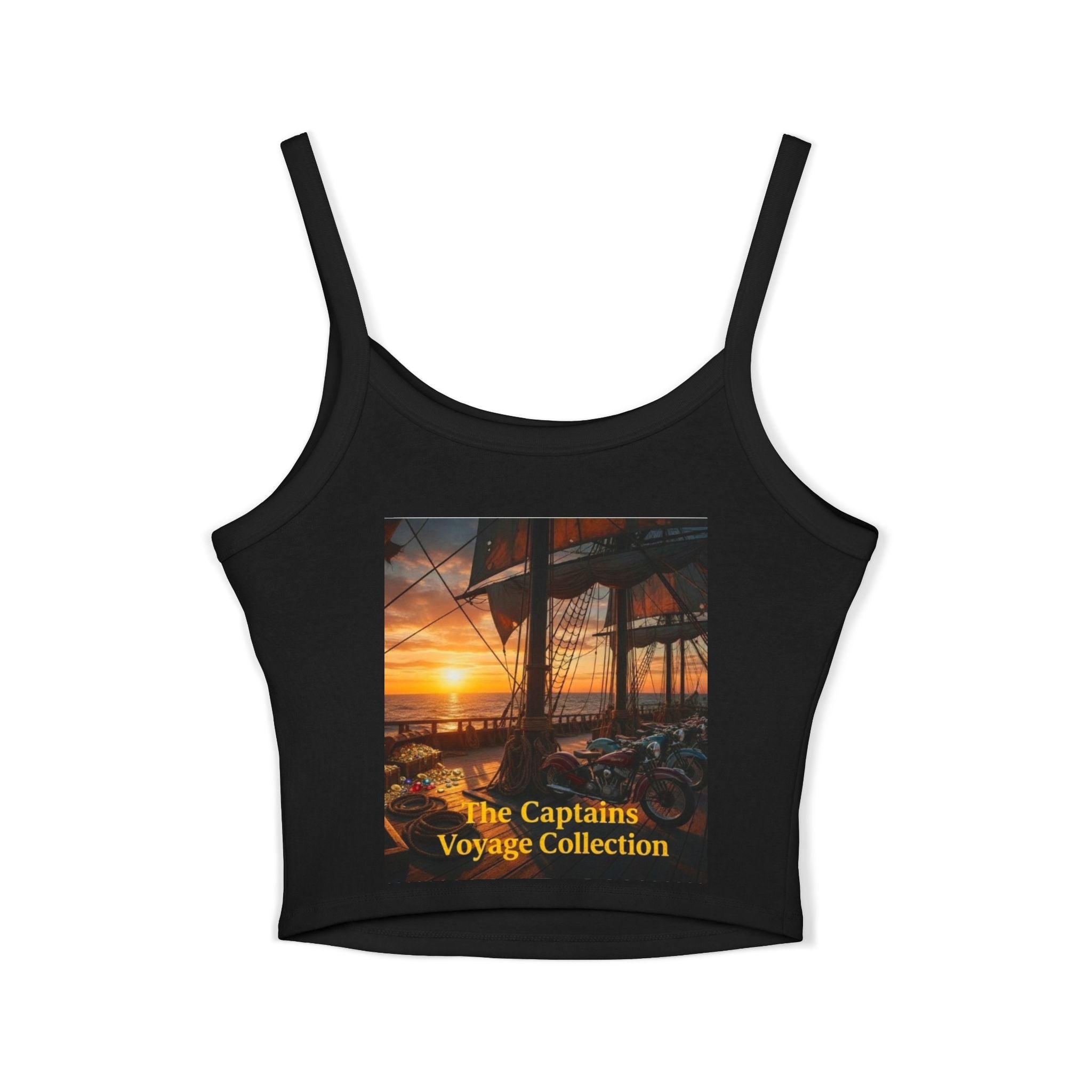 Captain’s Voyage Crop Tank Top — The Captain’s Voyage Collection Motorcycle & Nautical Sunset Design