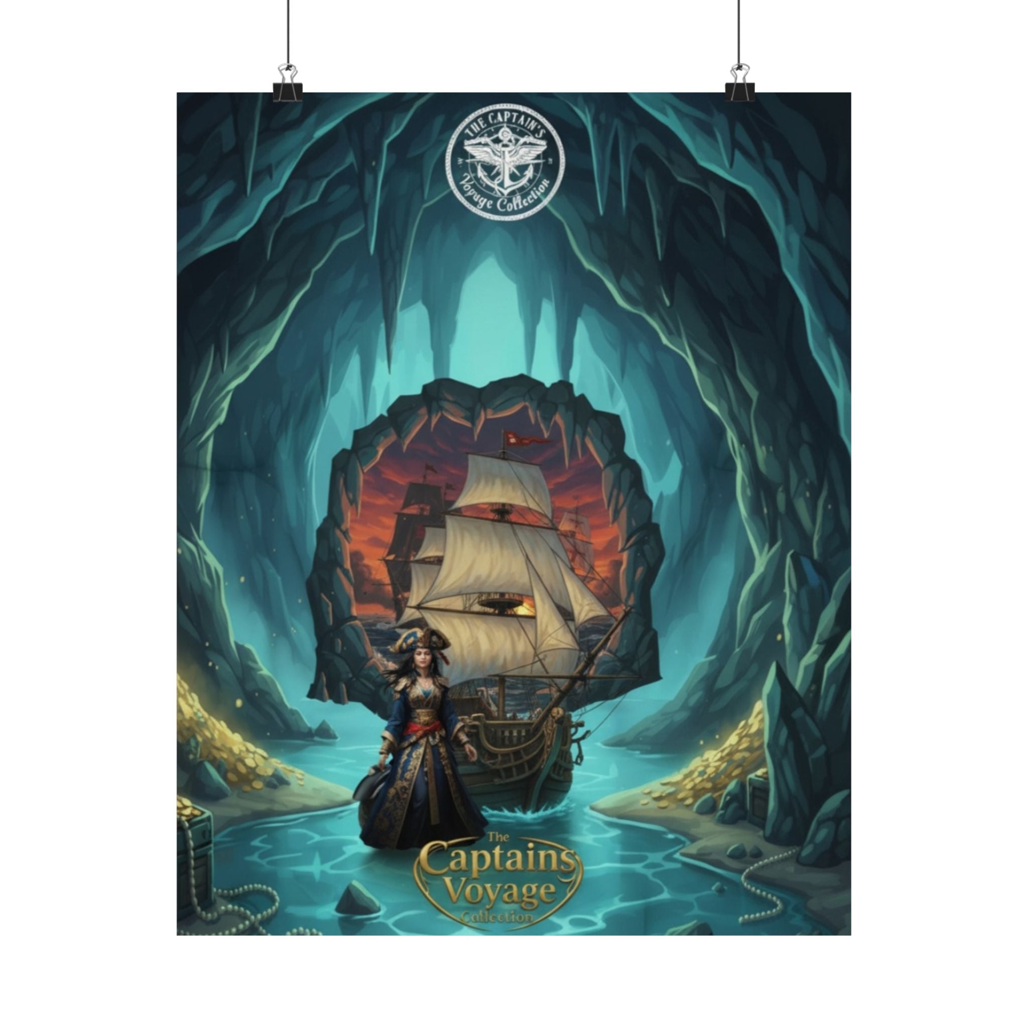 Pirate Voyage Matte Poster — "Captain's Voyage" Vertical Art Print