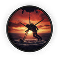 Wall Clock — Dramatic Rescue Helicopter Sunset Clock for First Responders & Military