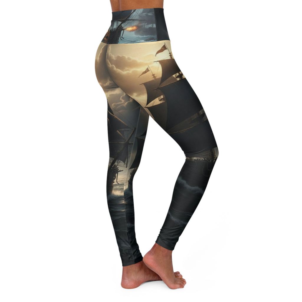 Celestial Sailboat High-Waist Yoga Leggings