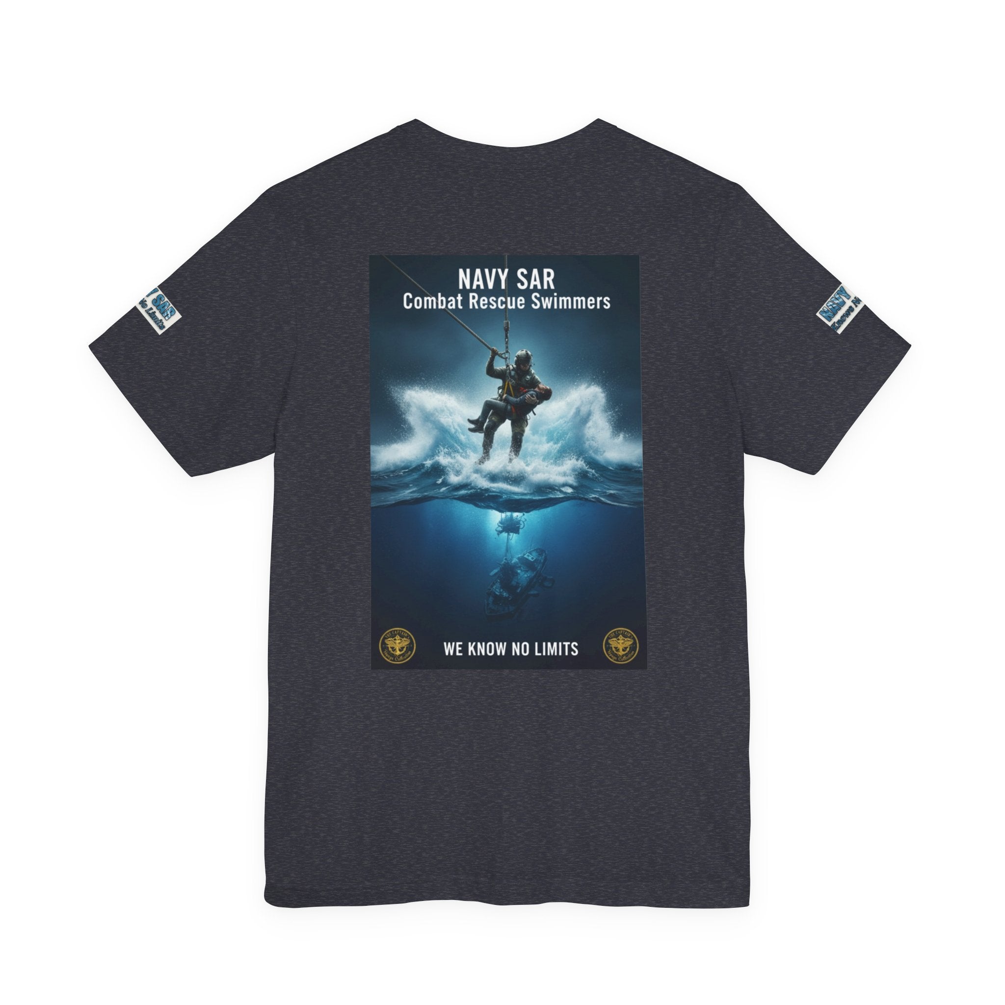 Navy SAR Combat Rescue Swimmers T-Shirt — "We Know No Limits"