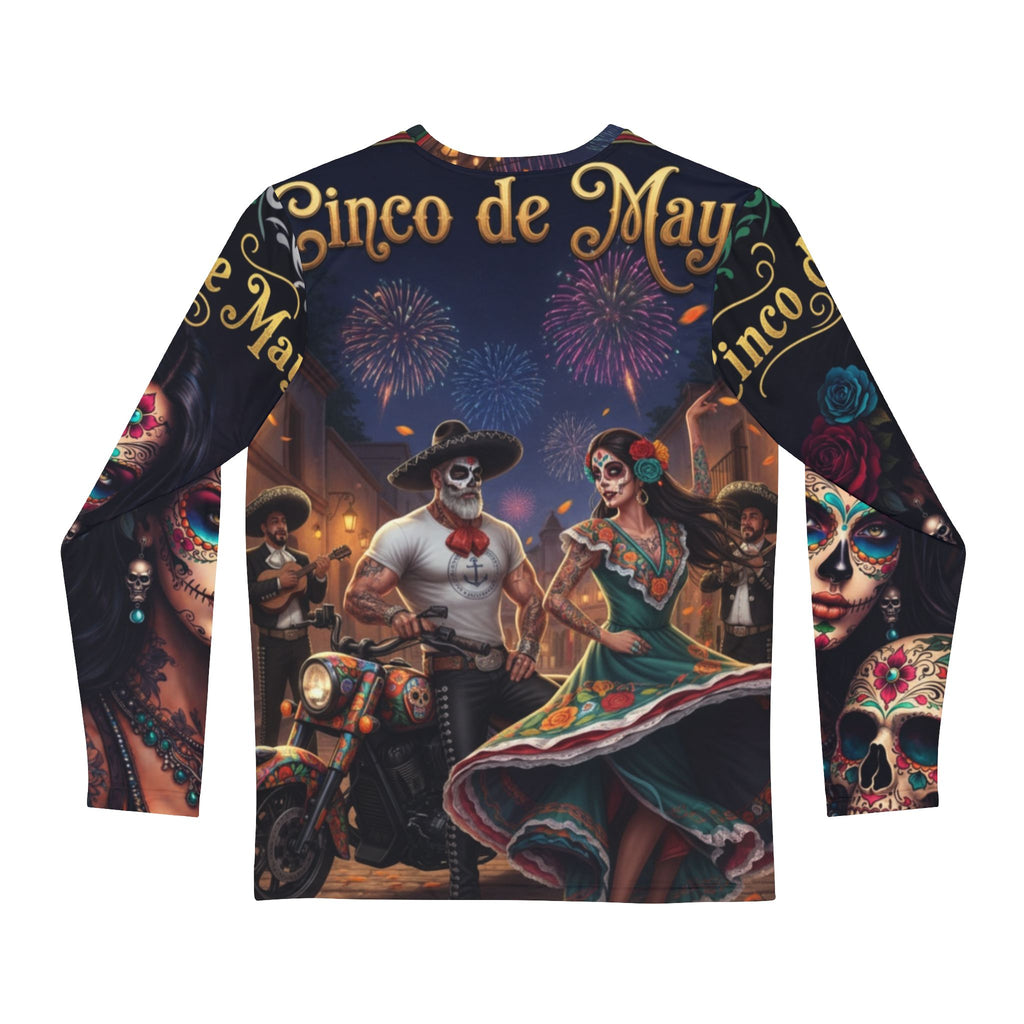 Cinco de Mayo Dia de los Muertos Motorcycle Long Sleeve Shirt