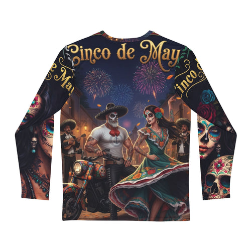 Cinco de Mayo Dia de los Muertos Motorcycle Long Sleeve Shirt