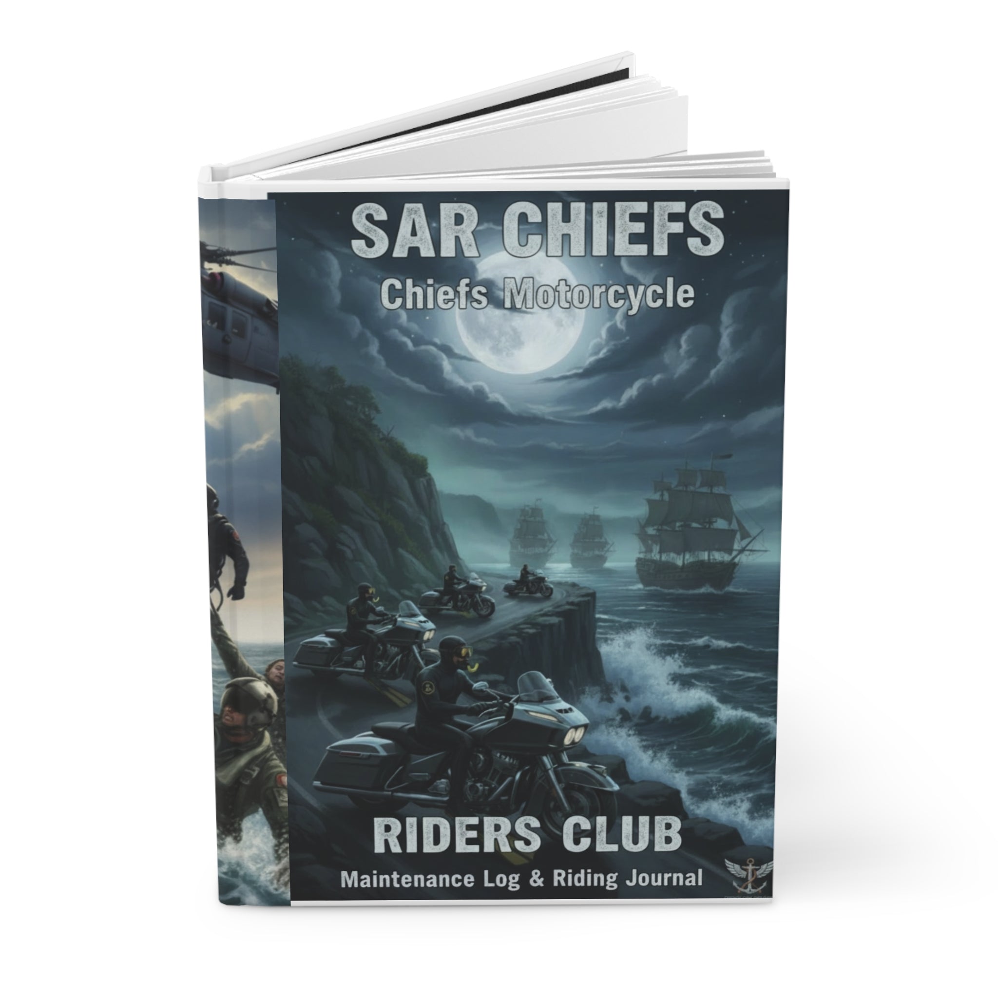 Motorcycle Riders Club Hardcover Journal — "SAR CHIEFS" Maintenance & Riding Log