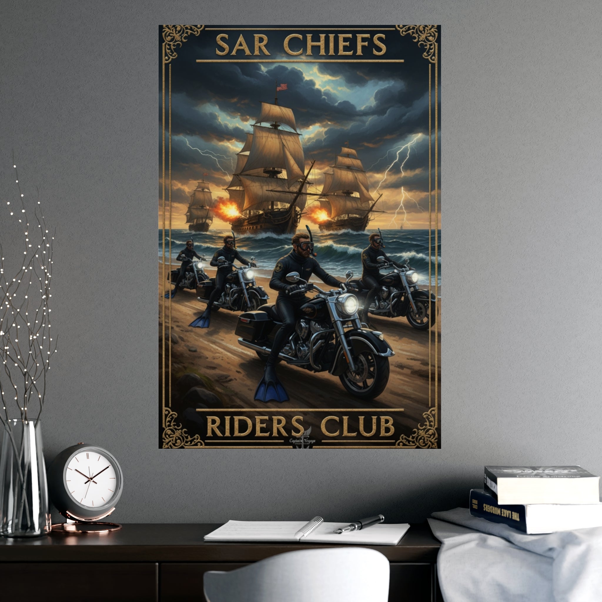 Riders Club Matte Poster — Sea Captain Bikers Vintage Nautical Wall Art