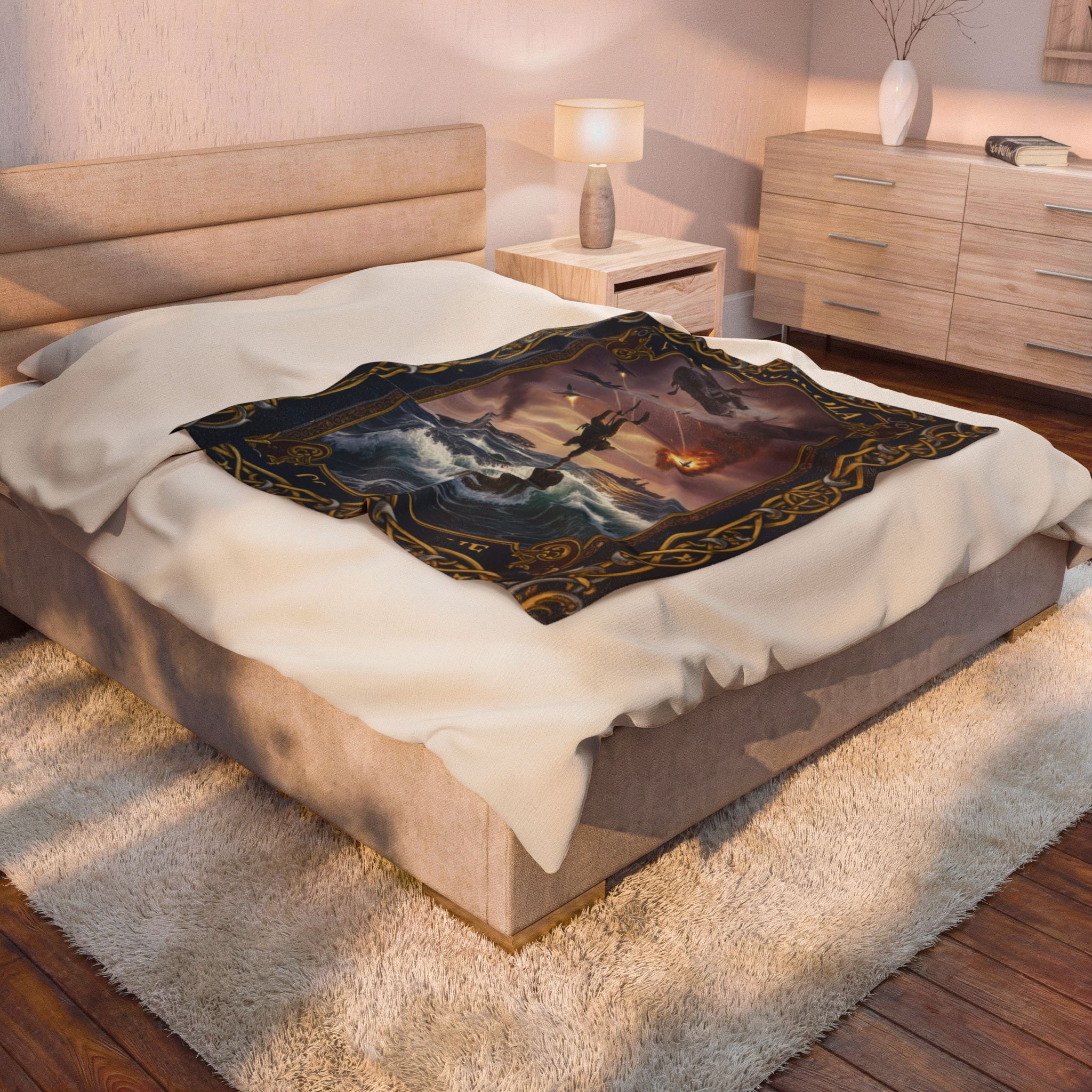 NAS Pensacola Military Velveteen Plush Blanket — Navy SEAL Boarding Action Design