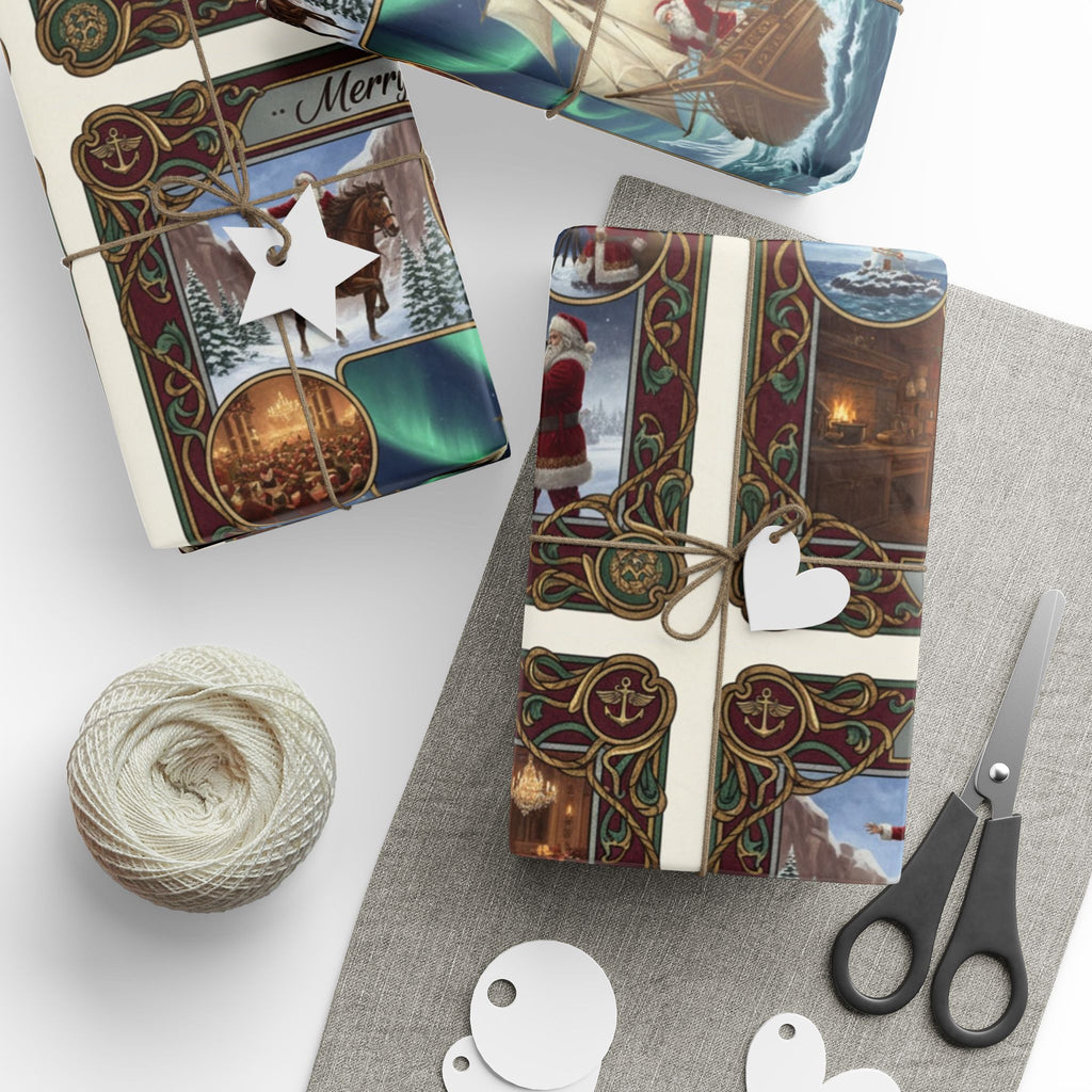 Nautical Vintage Ship Wrapping Paper – Elegant Ocean Voyage Gift Wrap