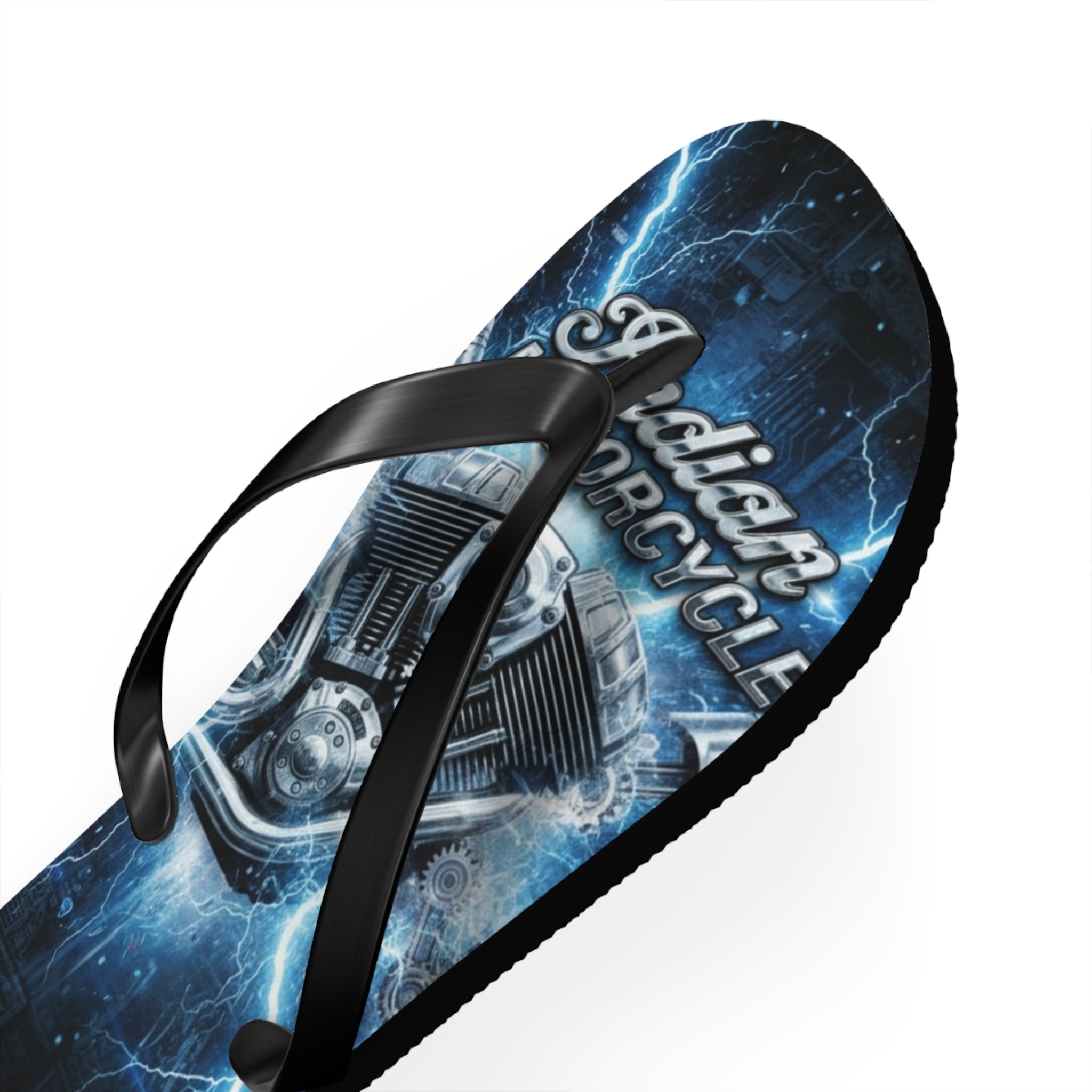 Electric Skull Flip Flops – Men’s Biker Beach Sandals
