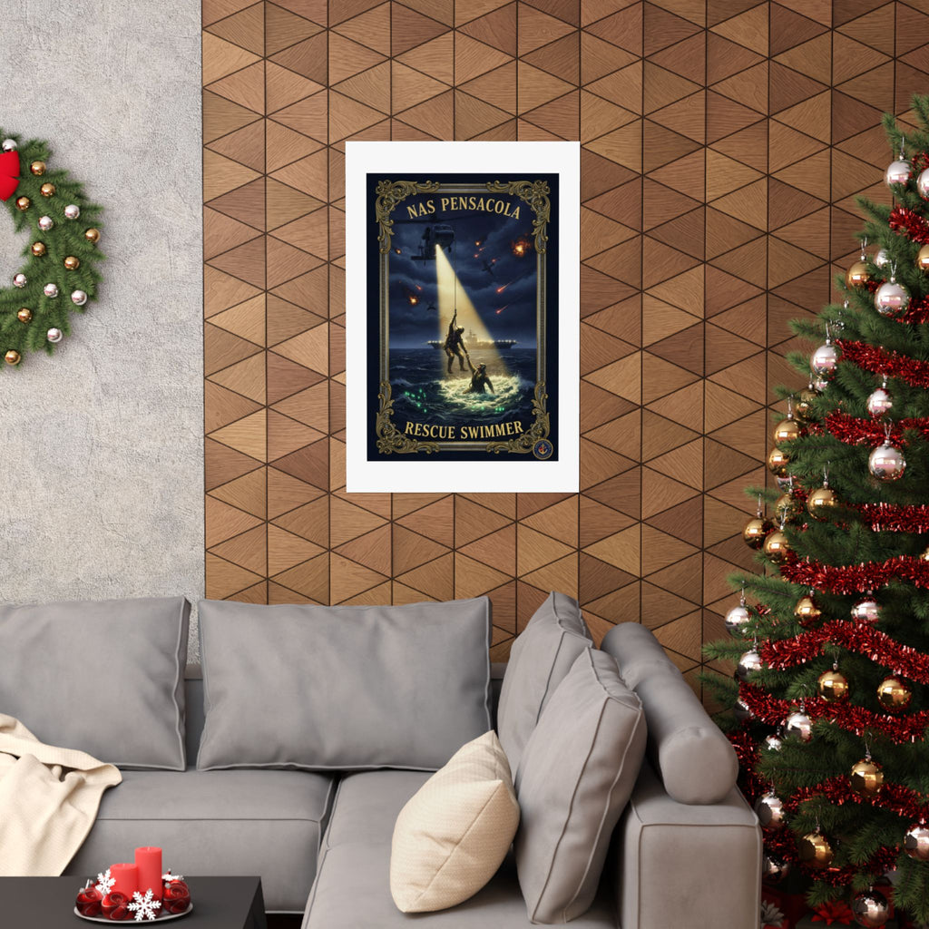 Rescue Swimmer Poster — NAS Pensacola Matte Vertical Wall Art