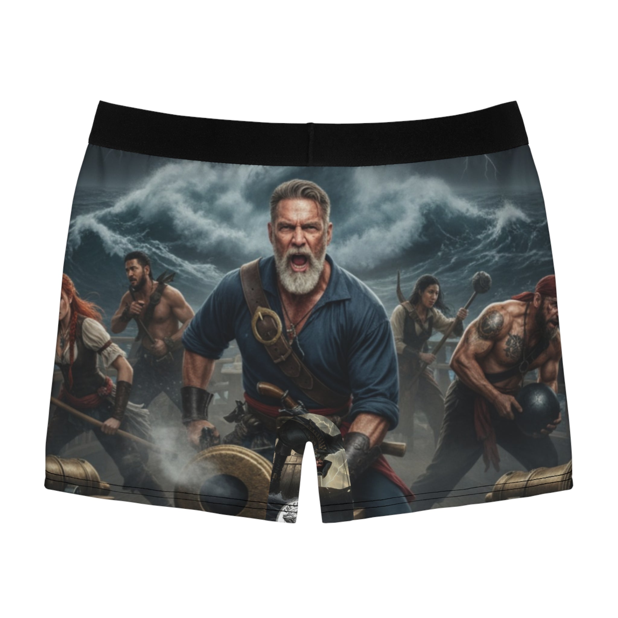 Pirate Battle All-Over Print Boxer Briefs — Captain & Crew Sea Battle Design
