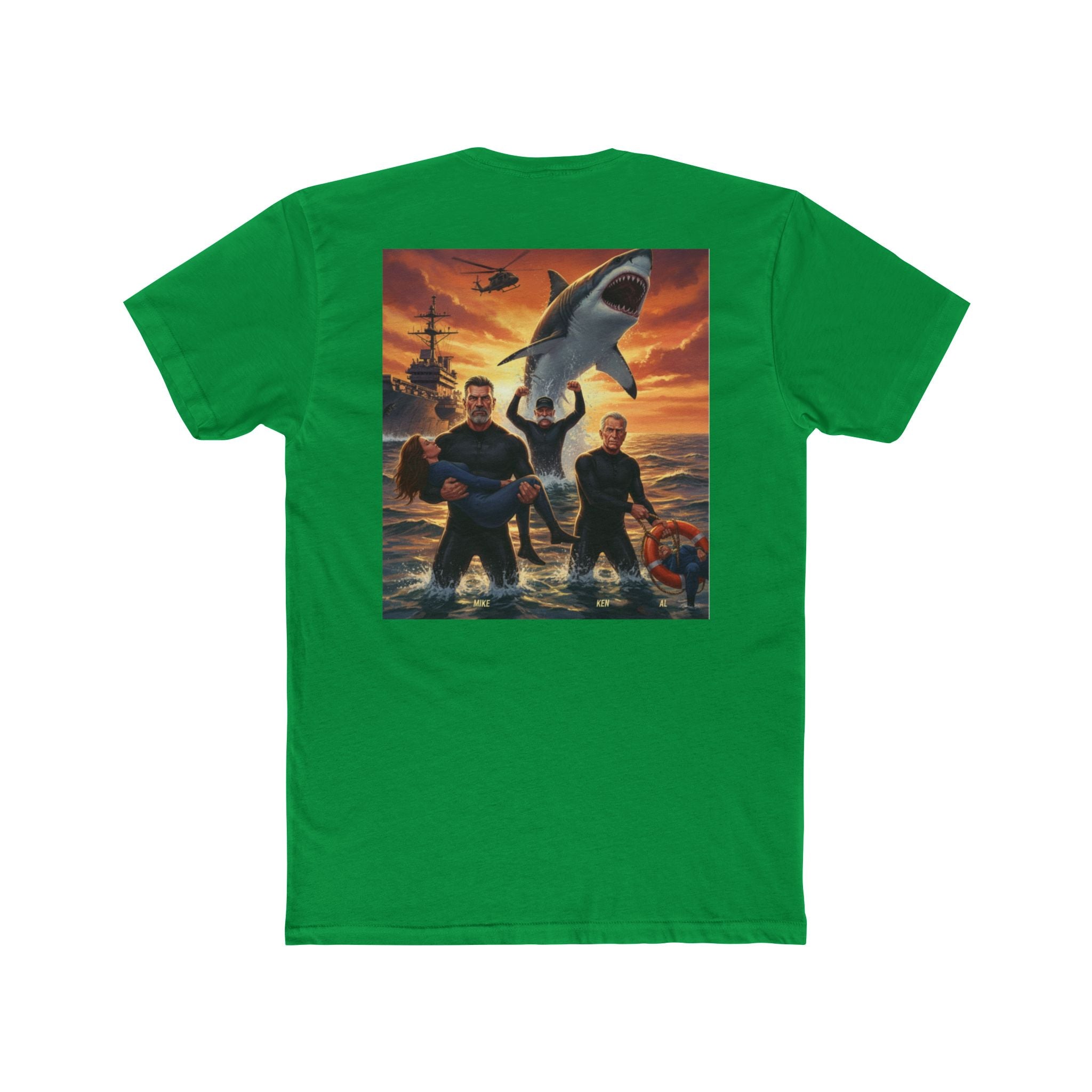 Shark Attack Movie Poster T-Shirt — Retro Action Film Tee (Mike Ken Al)