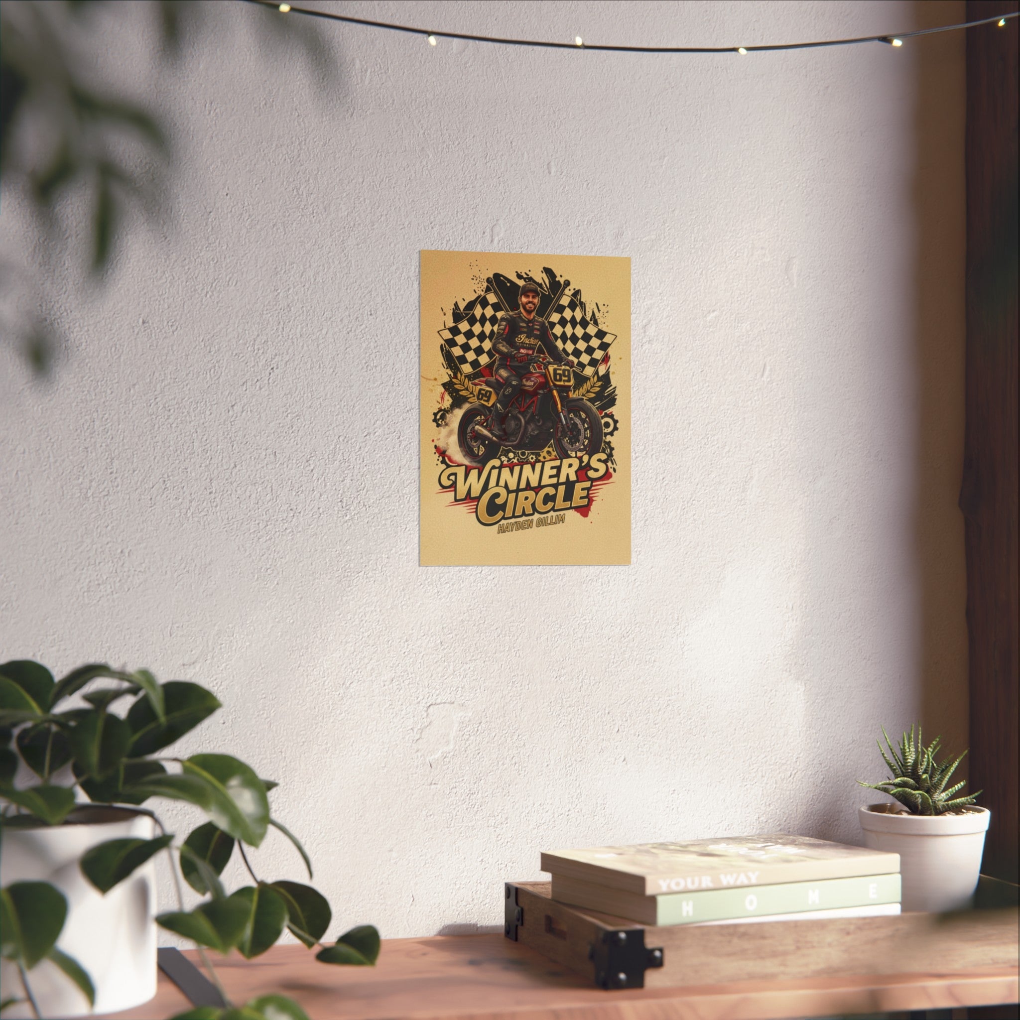 Winner's Circle Motorcycle Poster — Vintage Racing Fine Art Print