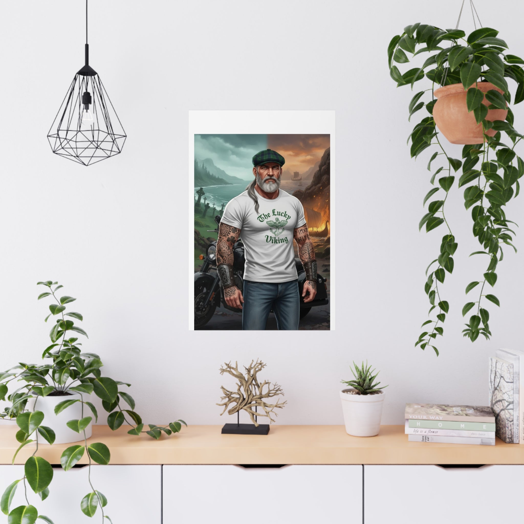 Matte Poster - "The Lucky Viking" Tattooed Norse Warrior Wall Art