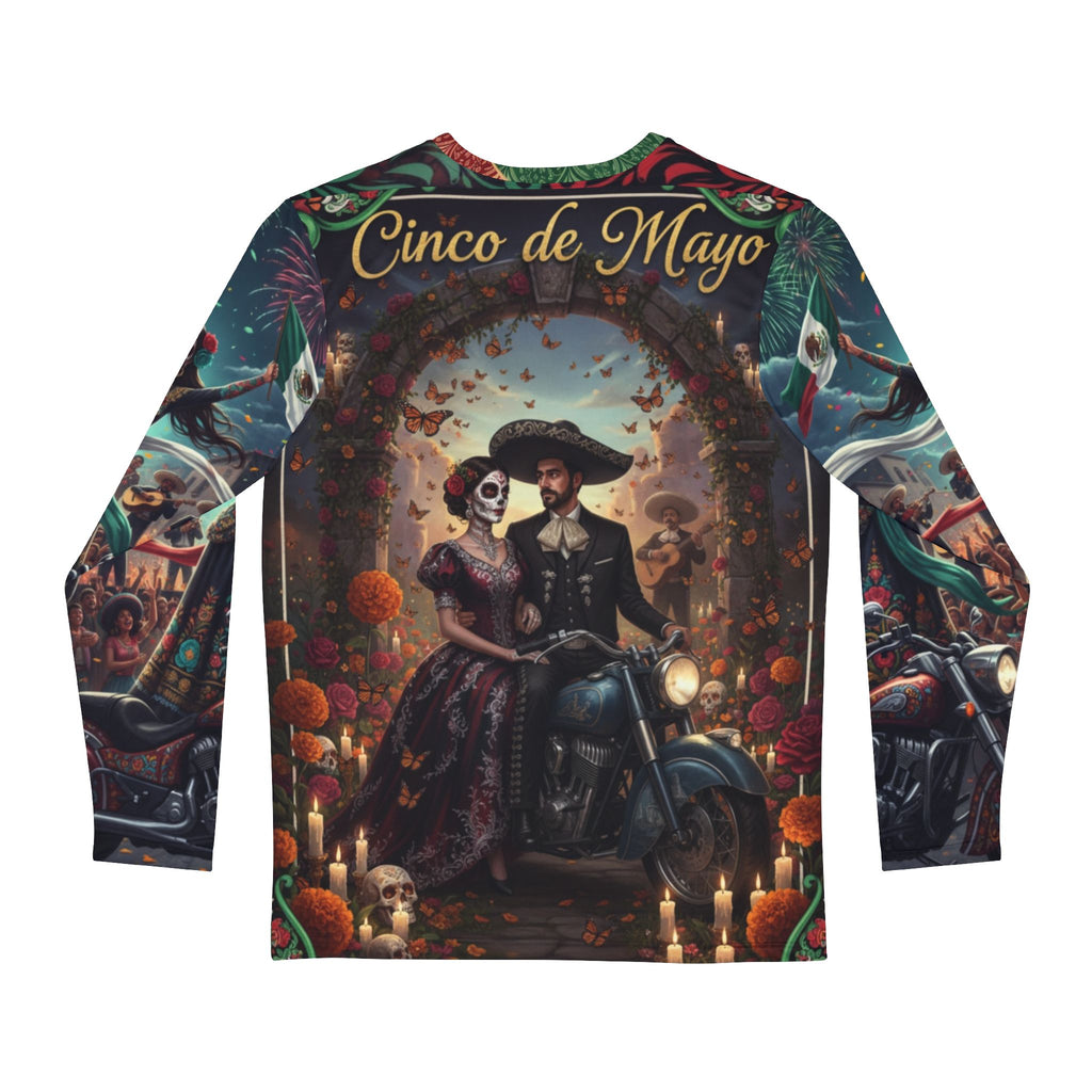 Cinco de Mayo Día de Muertos Motorcycle Long Sleeve Shirt