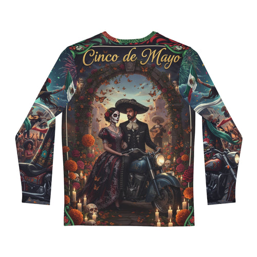 Cinco de Mayo Día de Muertos Motorcycle Long Sleeve Shirt