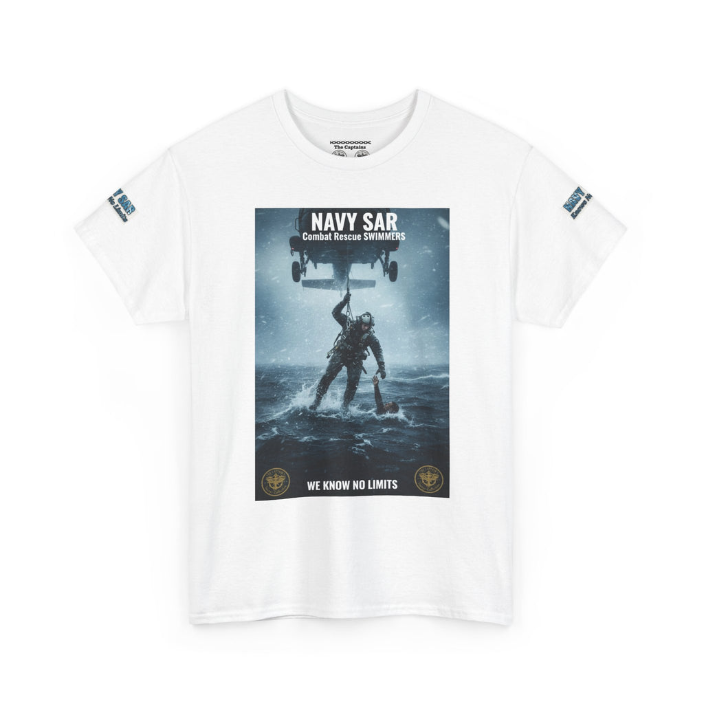 Navy SAR Combat Rescue Swimmers T‑Shirt — "We Know No Limits"