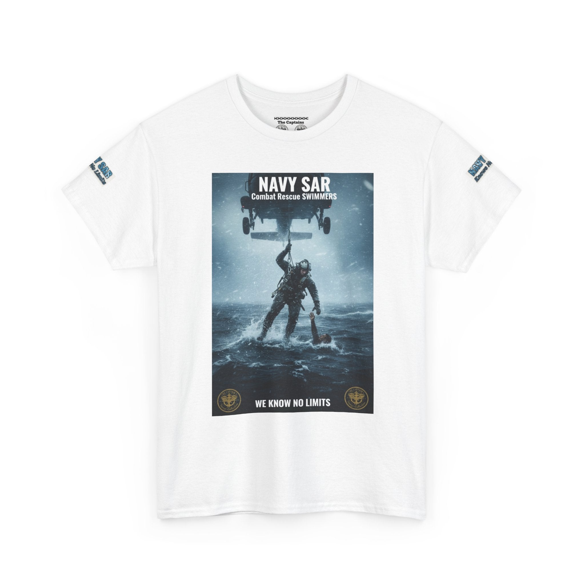 Navy SAR Combat Rescue Swimmers T‑Shirt — "We Know No Limits"
