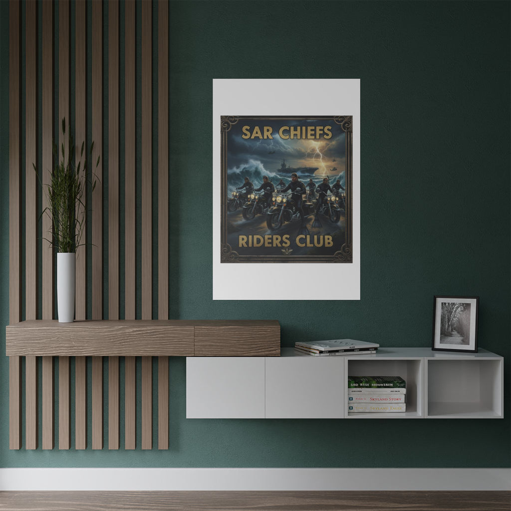 SAR Chiefs Riders Club Satin Poster – Vintage Biker Art Print (300gsm)