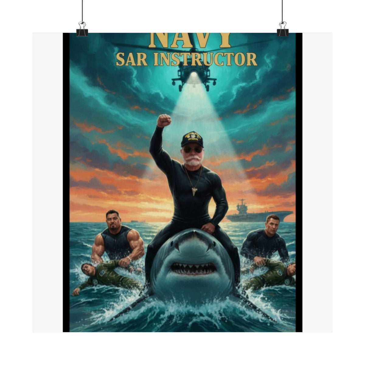 Navy SAR Instructor Matte Poster — Military Rescue Tribute Wall Art