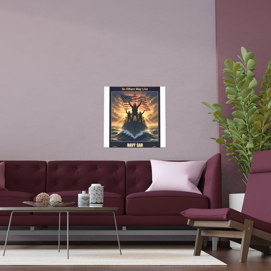 Combat Rescue Swimmers Silk Poster — "So Others May Live" Navy SAR Wall Art
