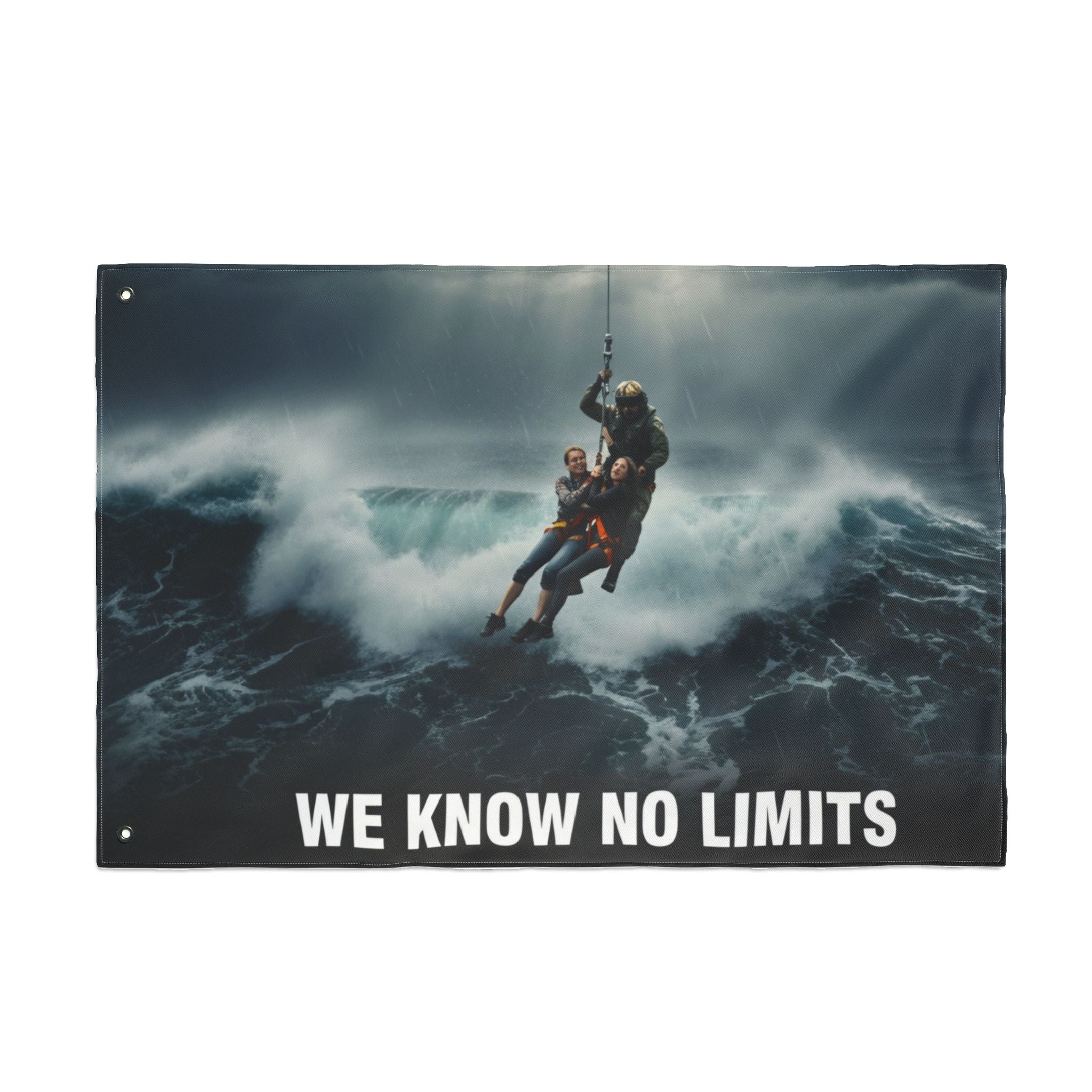Double-Sided Flag — We Know No Limits Rescue Helicopter Design