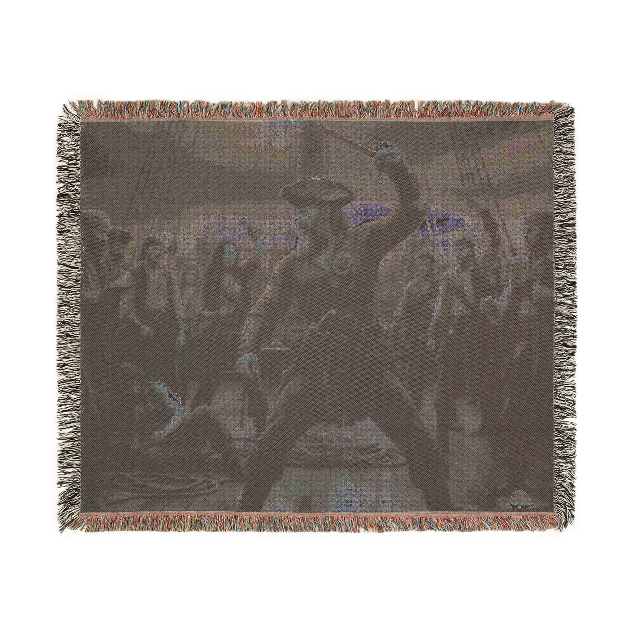 Western Dance Party Woven Blanket — Cowboy Dance Scene Throw