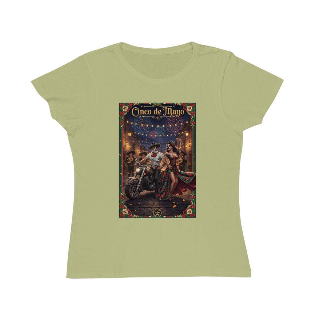 Cinco de Mayo Day of the Dead Motorcycle T‑Shirt — Día de Muertos Pinup Tee