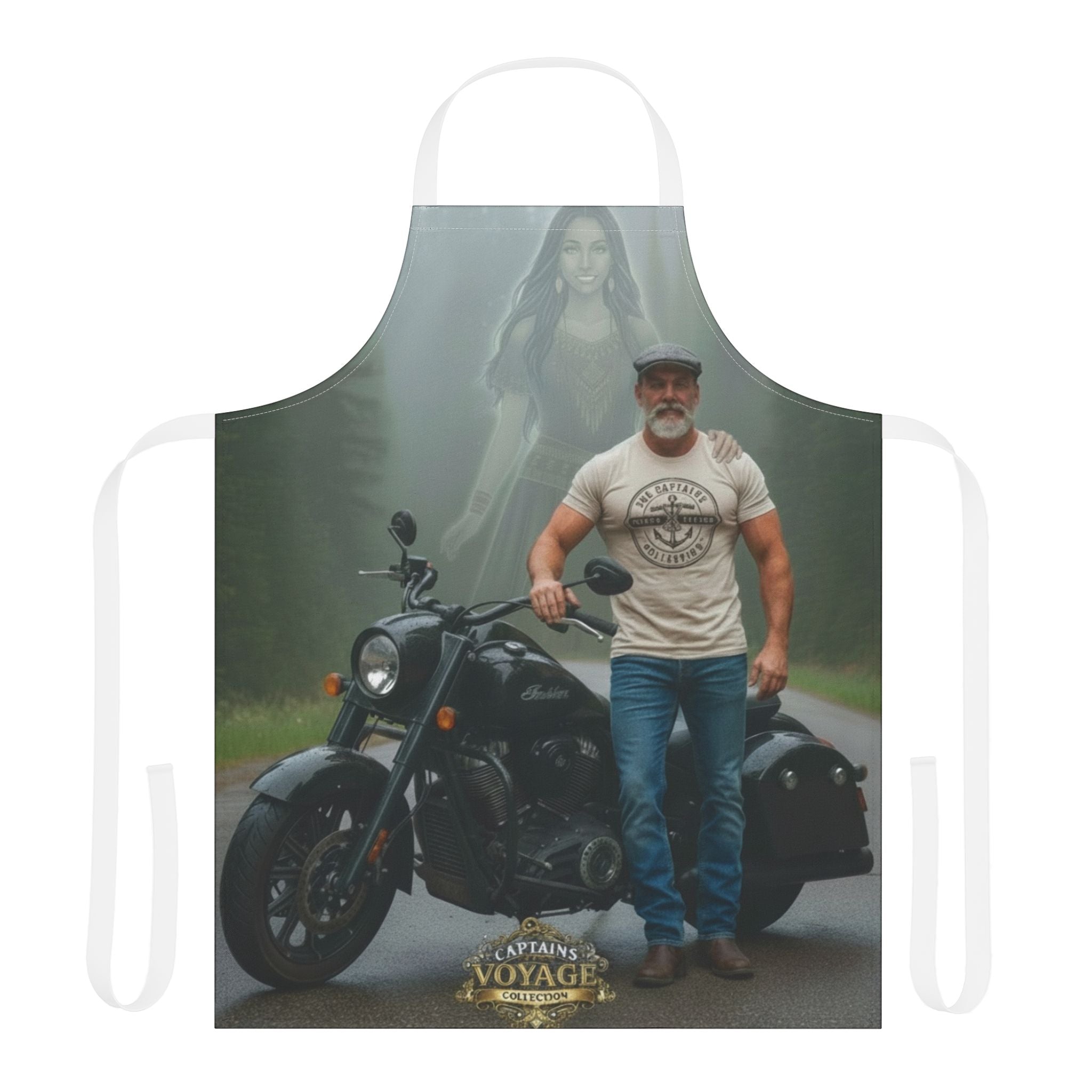 Motorcycle Rider Apron — "Captain's Voyage" Biker BBQ & Workshop Gift