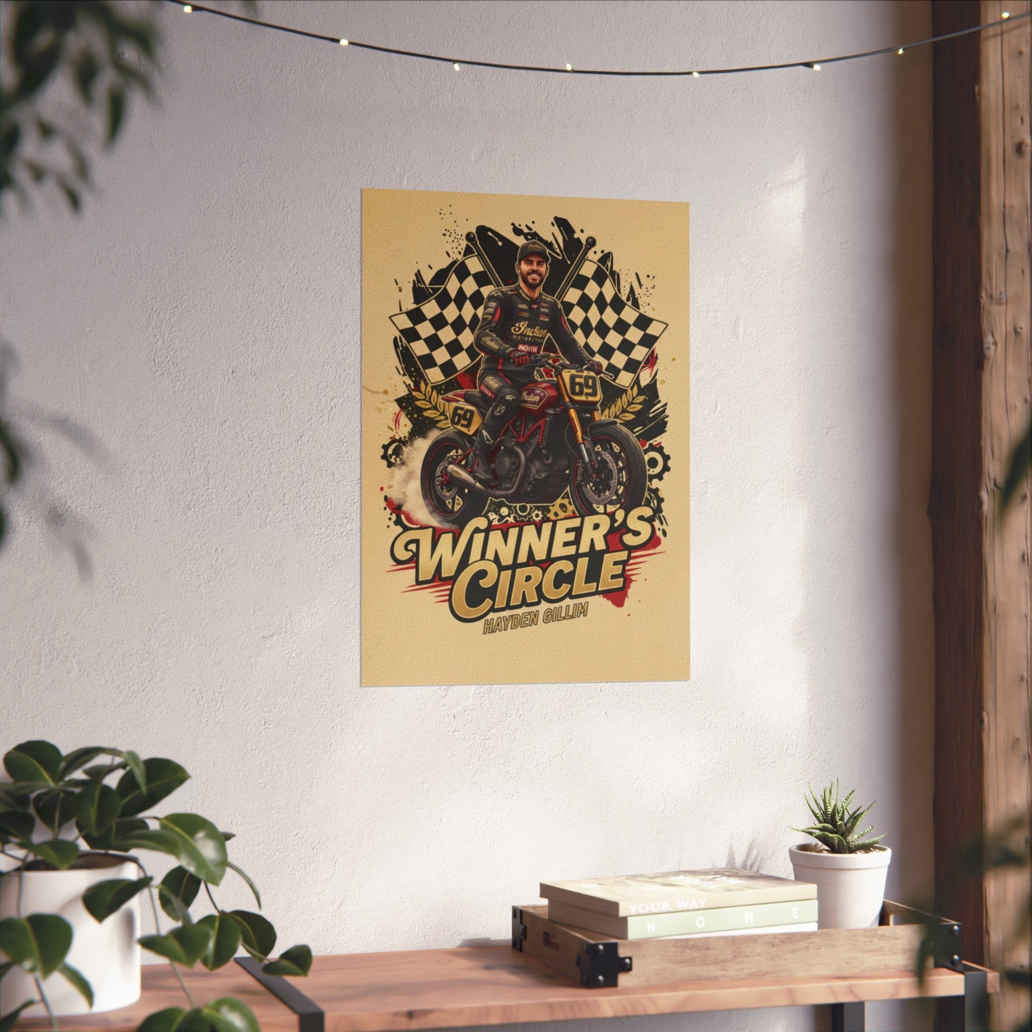 Winner's Circle Motorcycle Poster — Vintage Racing Fine Art Print