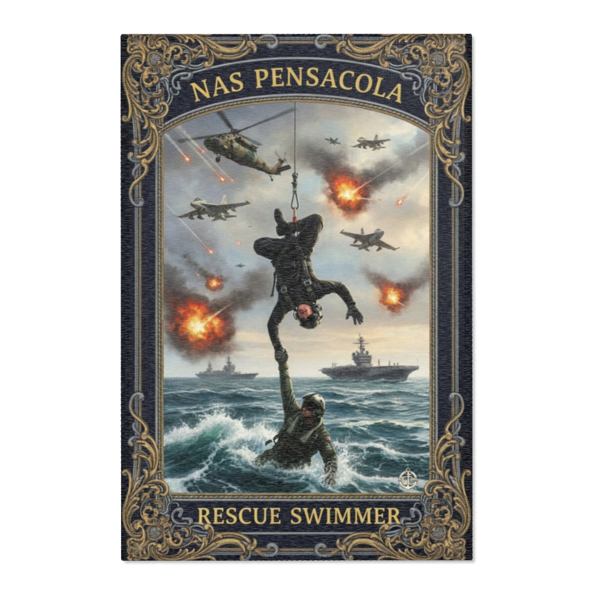 Rescue Swimmer Area Rug — NAS Pensacola Military Tribute Floor Mat