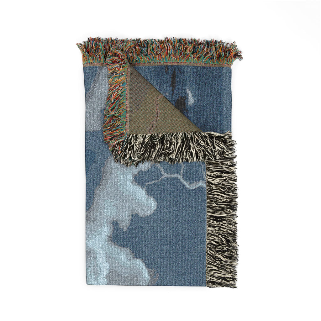 Ocean Night Woven Blanket — Nautical Ship Throw