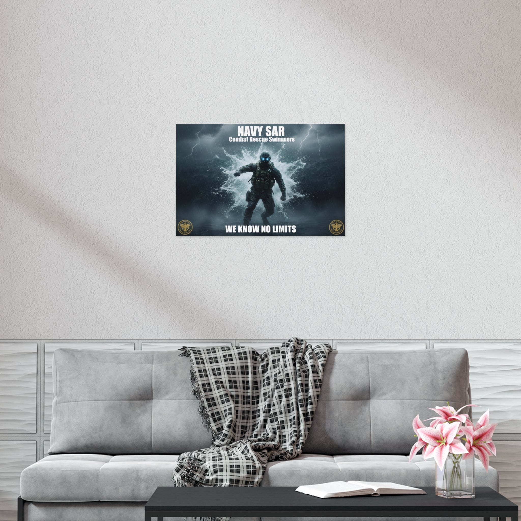 Navy SAR Combat Rescue Swimmers Poster – "We Know No Limits" Uncoated Wall Art