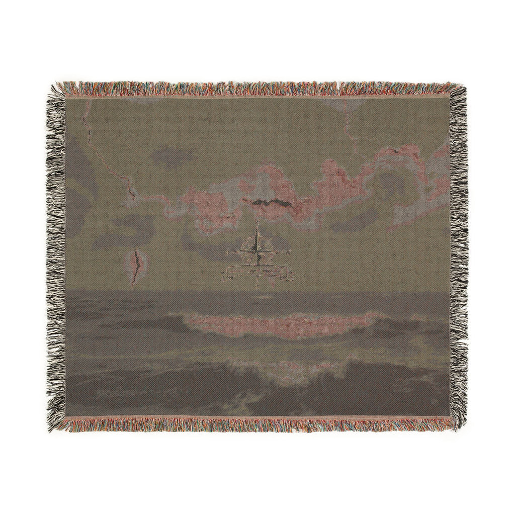 Ocean Night Woven Blanket — Nautical Ship Throw