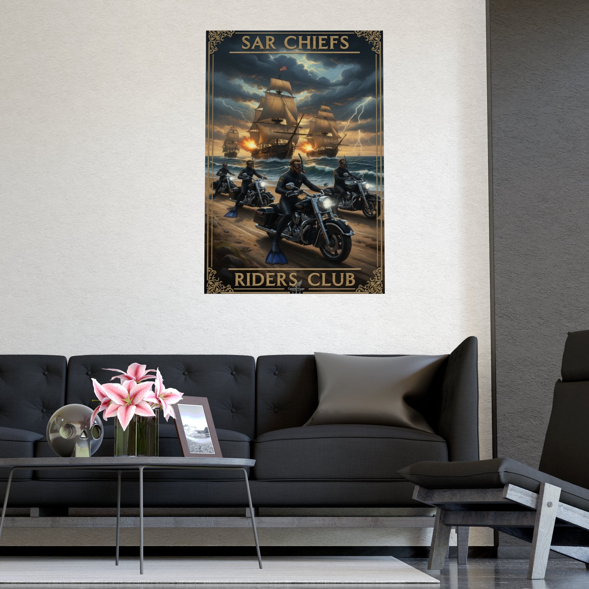 Riders Club Matte Poster — Sea Captain Bikers Vintage Nautical Wall Art