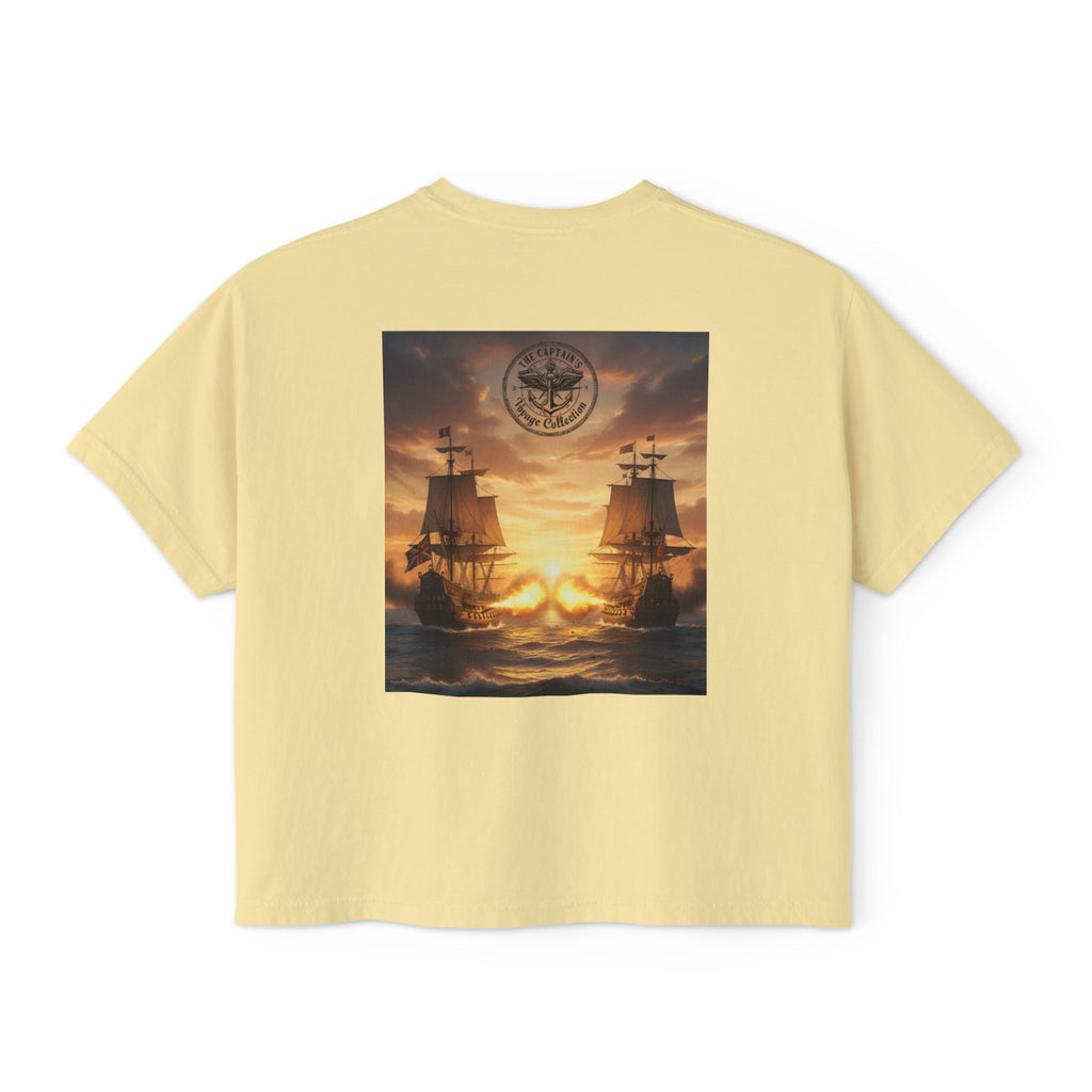 Boxy Tee — Captains Voyage Vintage Motorcycle & Sailing Graphic