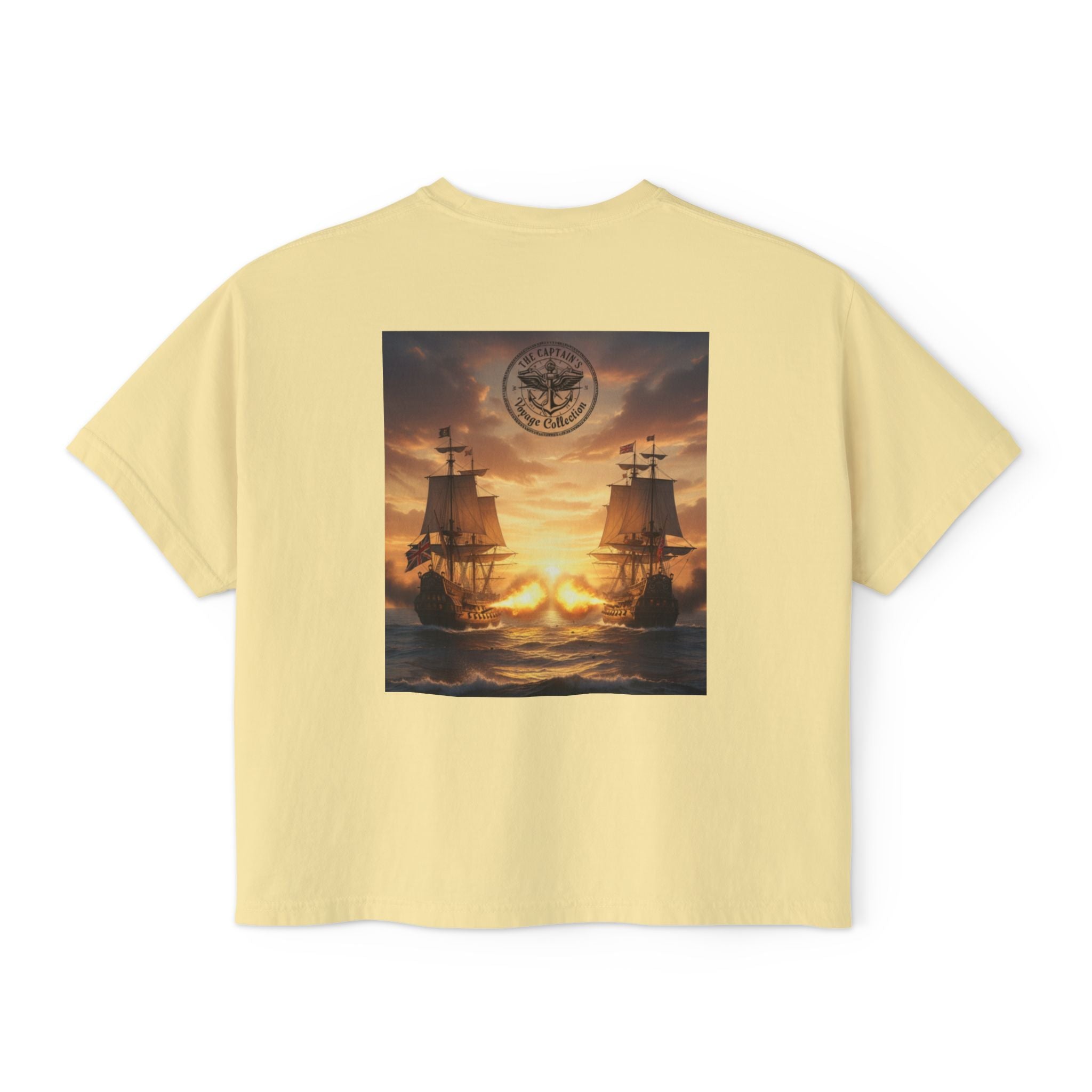 Boxy Tee — Captains Voyage Vintage Motorcycle & Sailing Graphic