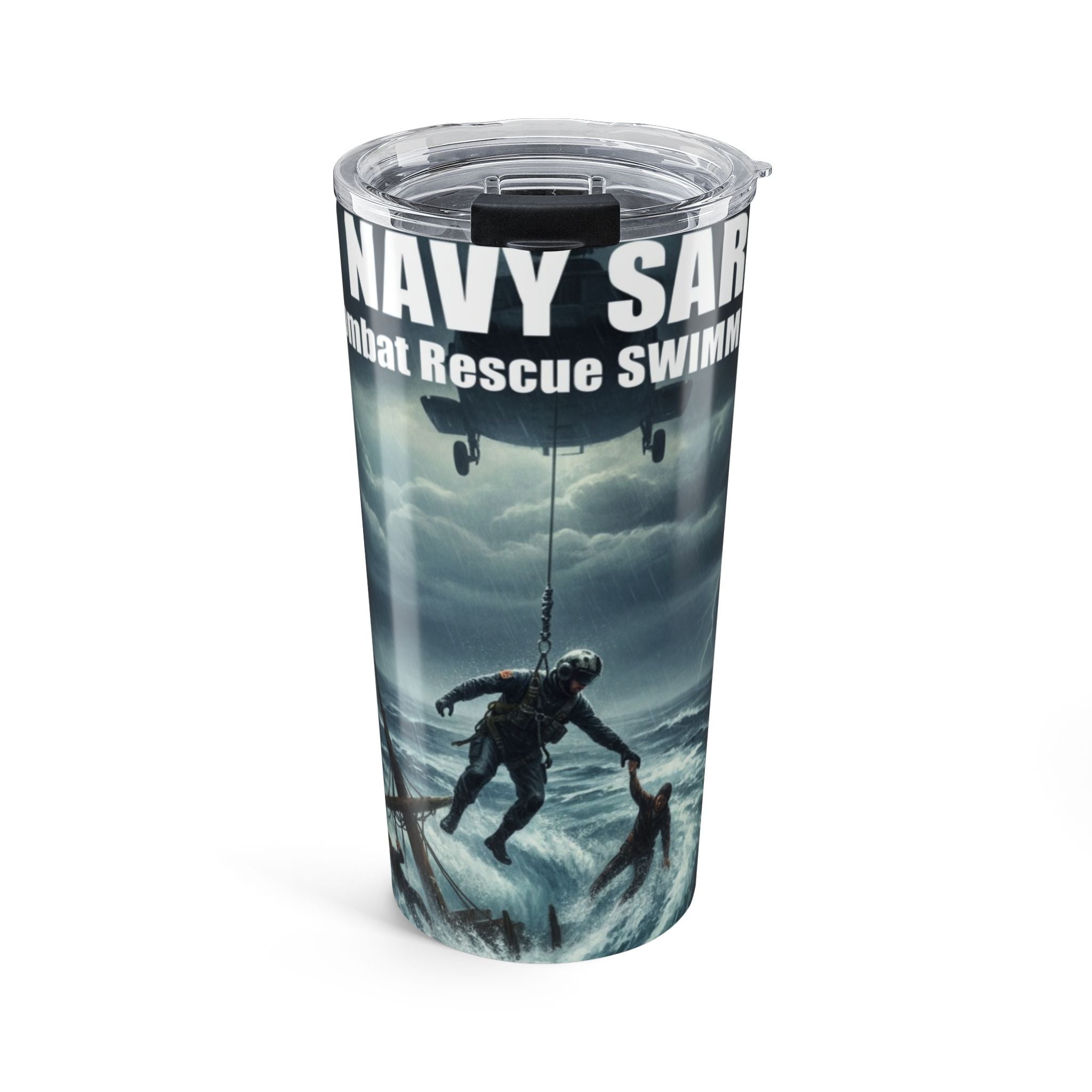 20oz Navy SAR Search & Rescue Tumbler — Coast Guard Rescue Swimmer Travel Mug