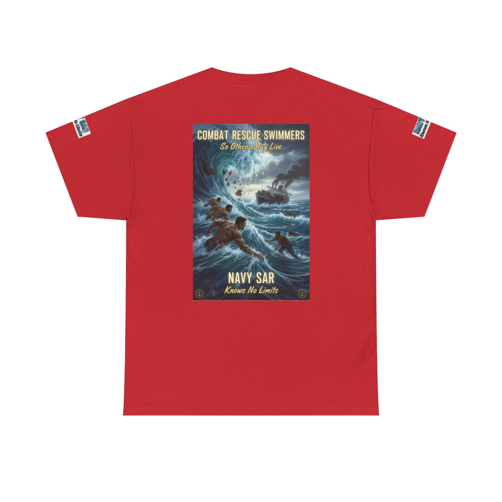 Navy SAR Combat Rescue Swimmers T‑Shirt — "We Know No Limits"