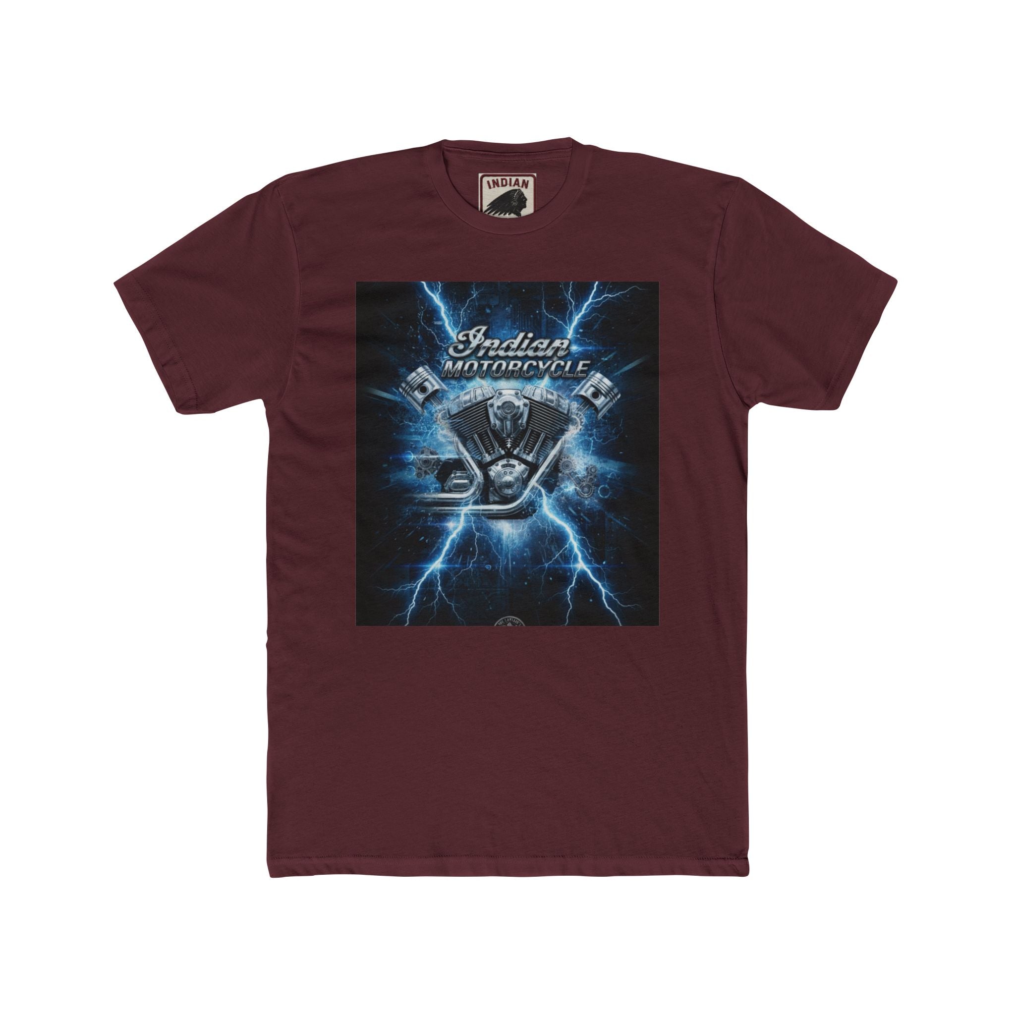 Indian Motorcycle Lightning Engine Tee — Vintage Biker Graphic T-Shirt