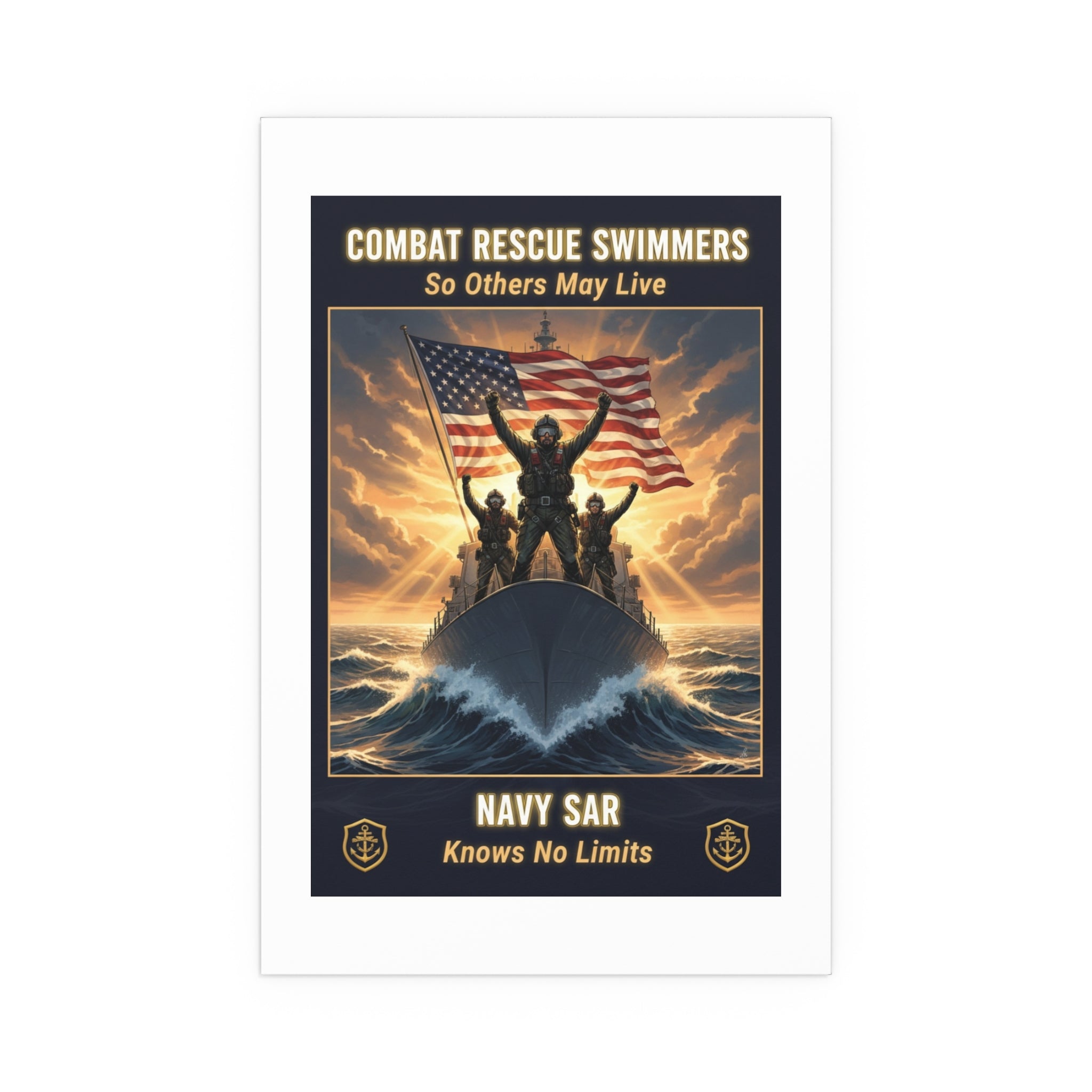 Combat Rescue Swimmers Silk Poster — "So Others May Live" Navy SAR Wall Art