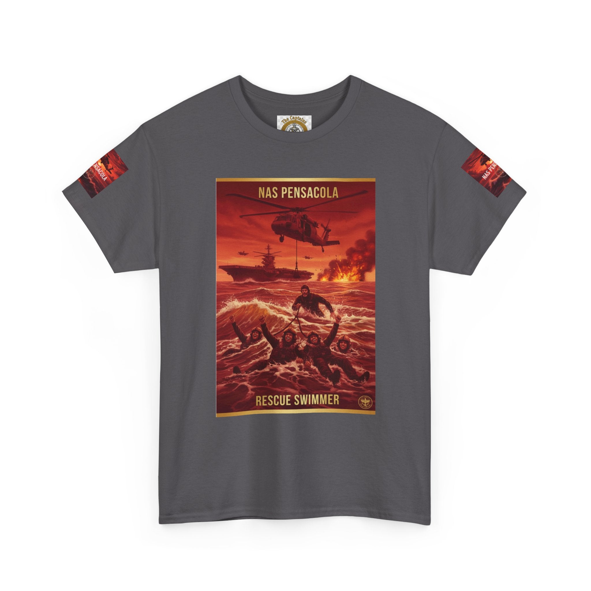 Rescue Swimmer Graphic Tee — NAS Pensacola Military Helicopter Design
