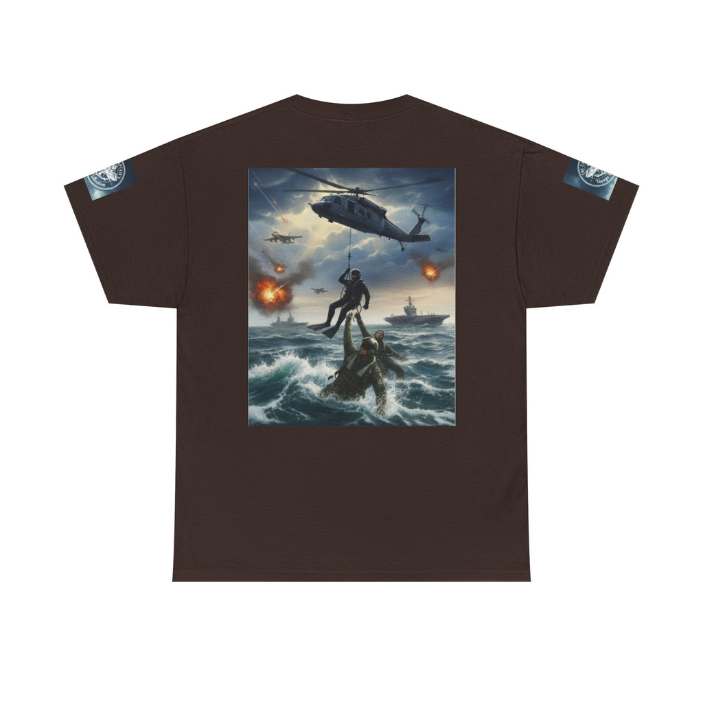 Navy Search & Rescue Graphic Tee — SAR Helicopter Rescue Scene