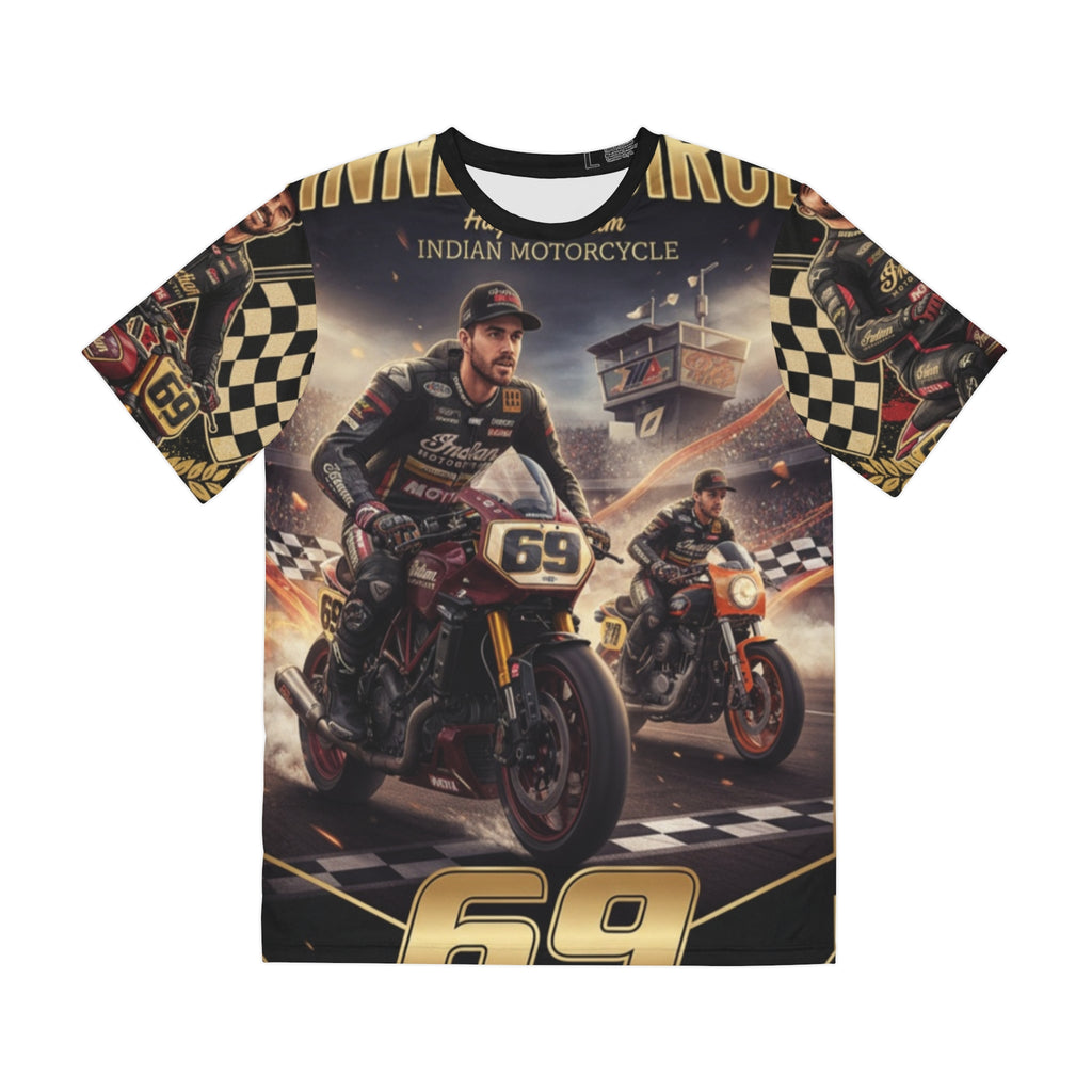 Hayden Gillim #69 Motorcycle Racing Tee — Winner’s Circle All-Over Print