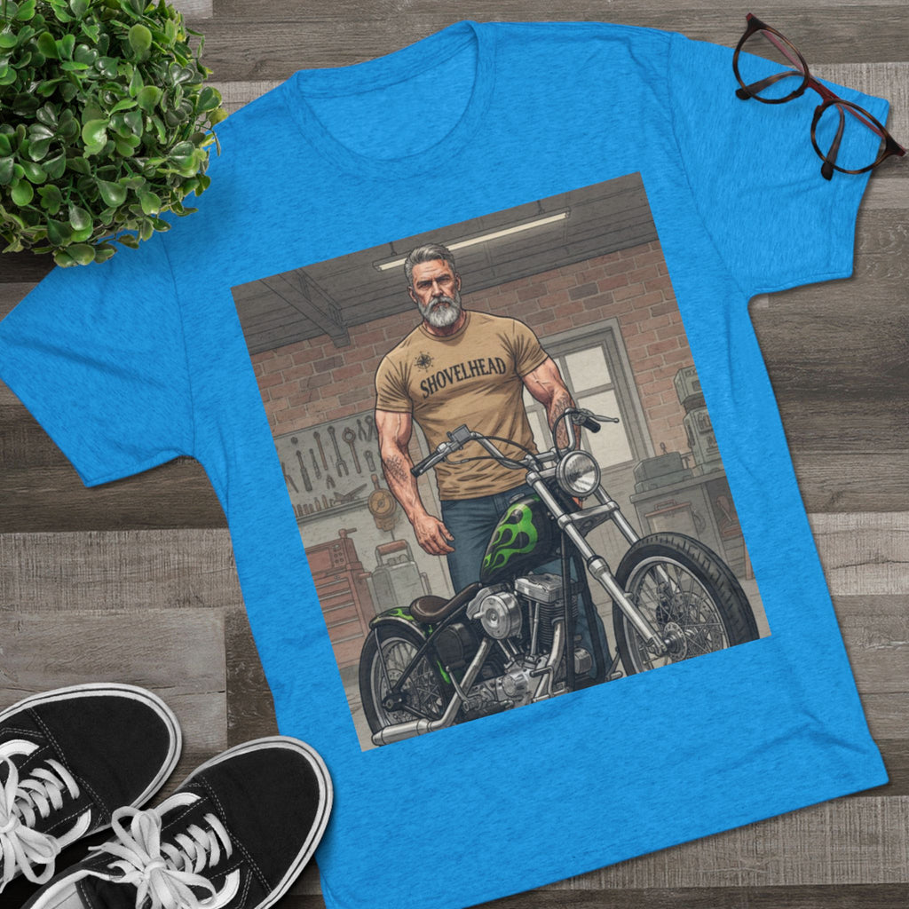 Vintage Biker Garage Tee — 'Somewhere' Motorcycle Illustration T-Shirt