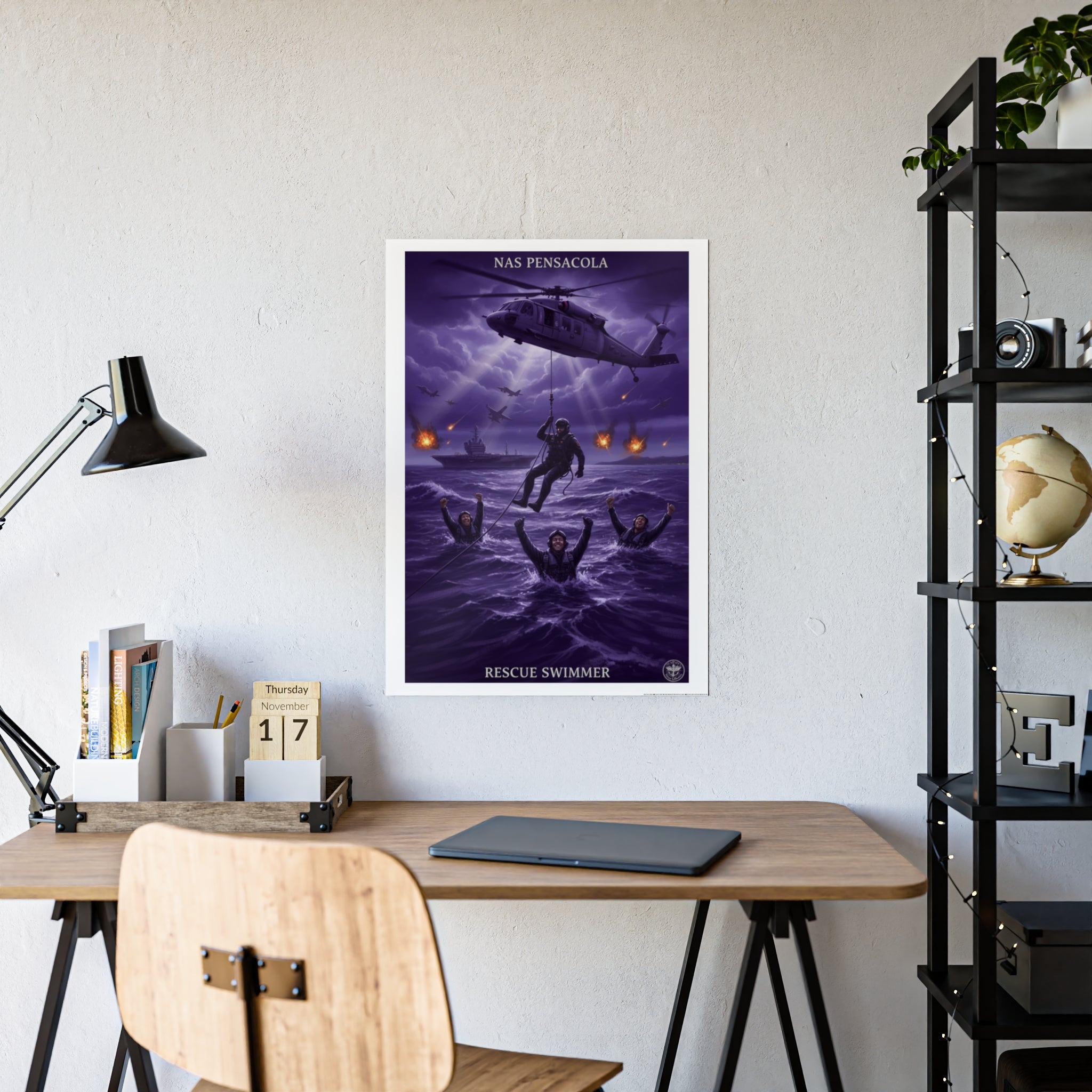 Rescue Swimmer Gloss Poster — NAS Pensacola Military Aviation Print