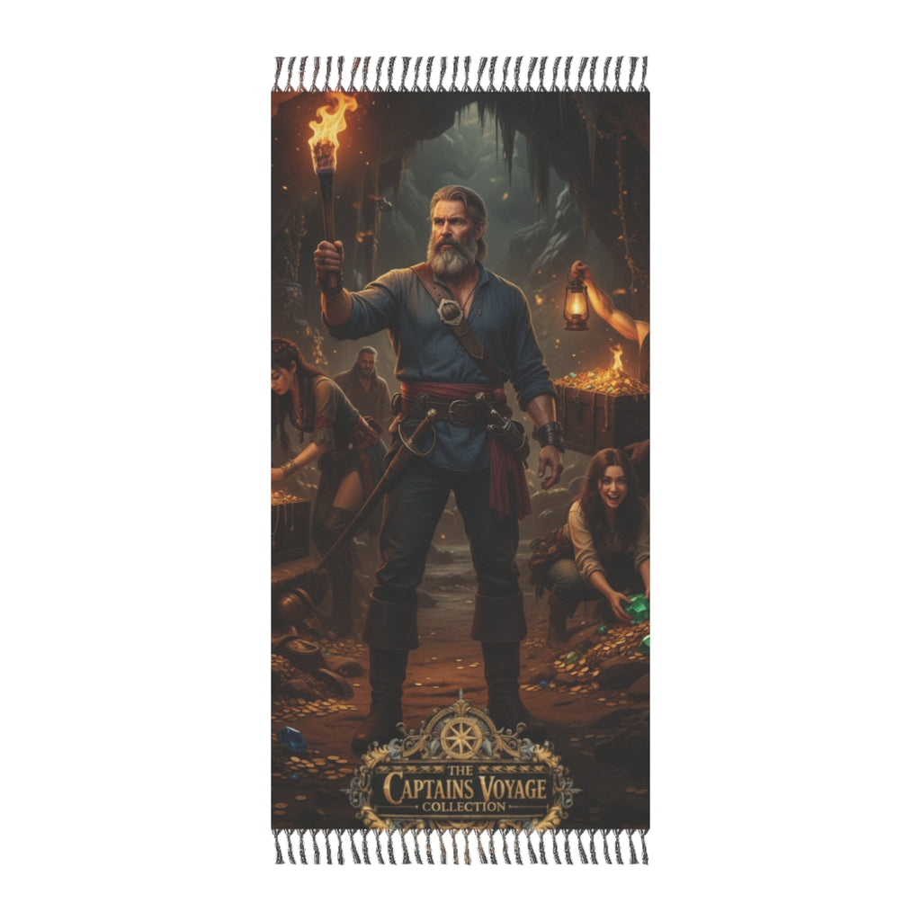 Pirate Captain Beach Towel – "The Captain's Voyage" Boho Fringe Towel