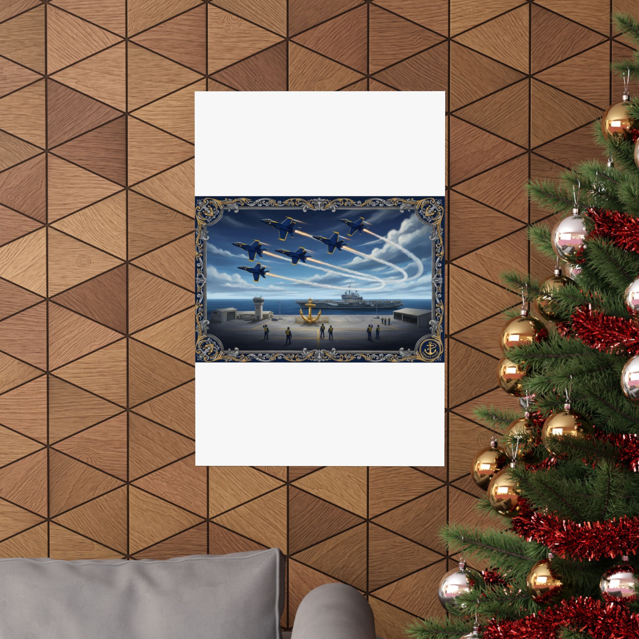 Matte Vertical Poster — Navy Blue Angels Aircraft Carrier Tribute